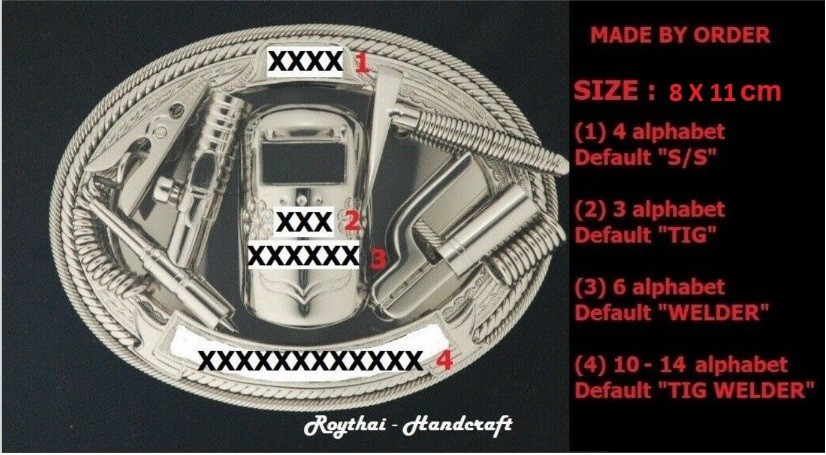 (8X11 CM) MADE BY ORDER MEN BELT BUCKLE HANDMADE STAINLESS STEEL TIG WELDER 3