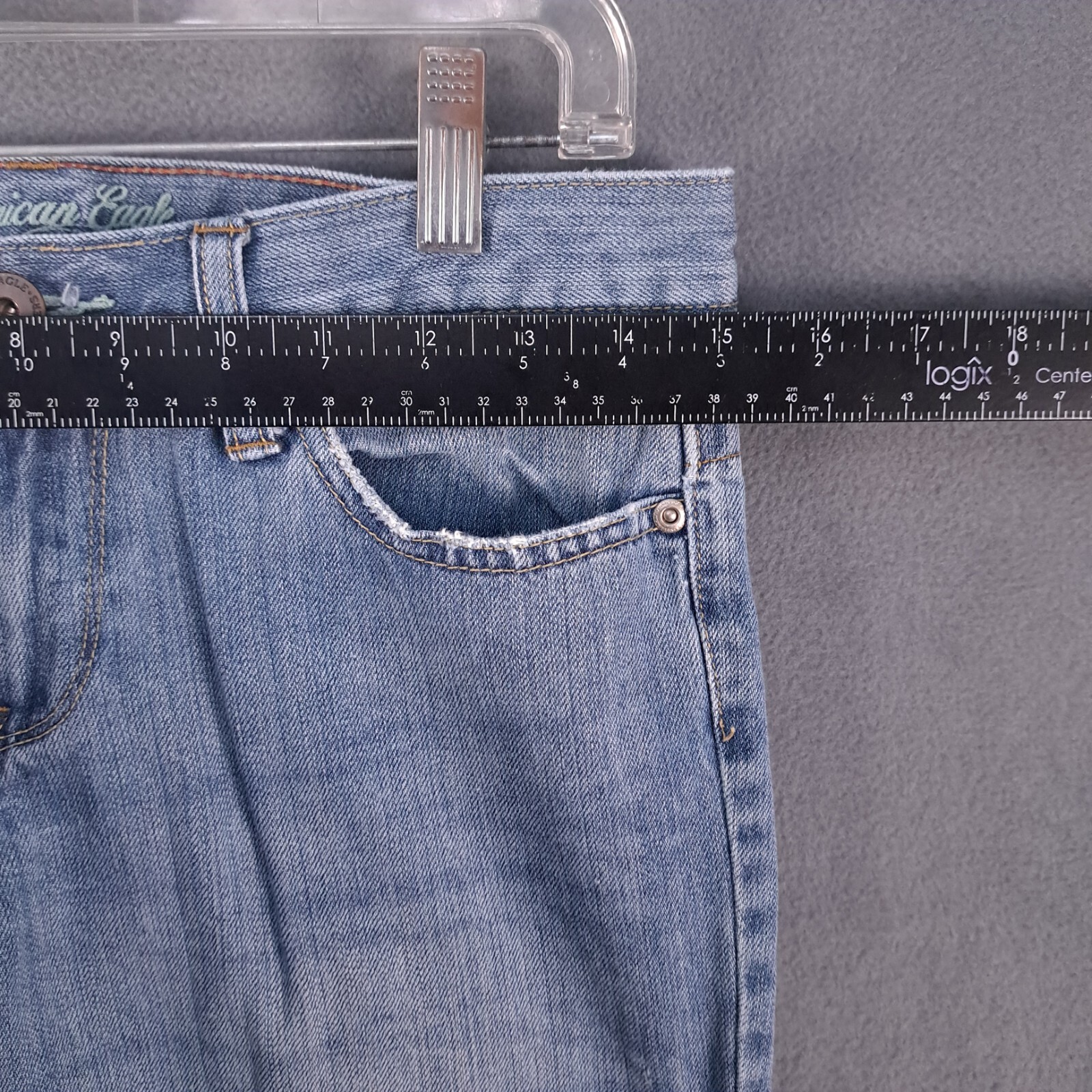 American Eagle Jeans Womens 4 Regular Blue Hipster Skinny Flare Denim Light Wash