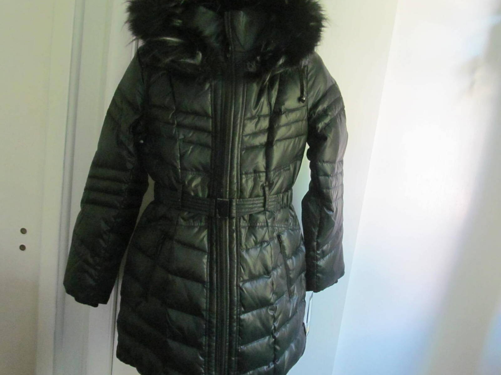 New Fleet Street Down Hooded Dark Green Jacket Size M $200