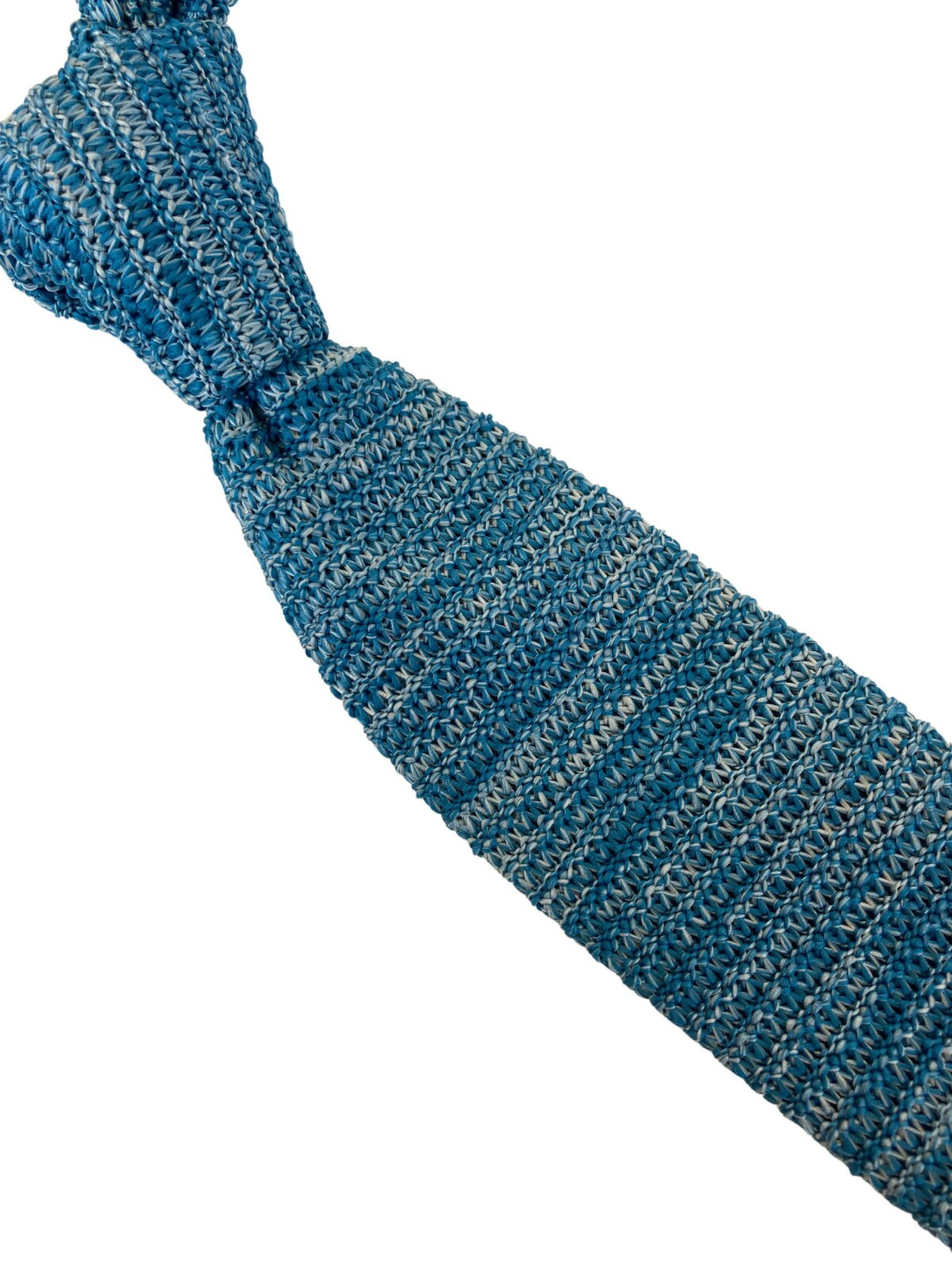 Frederick Thomas Designer turquoise and white speckled mens knit-ted tie