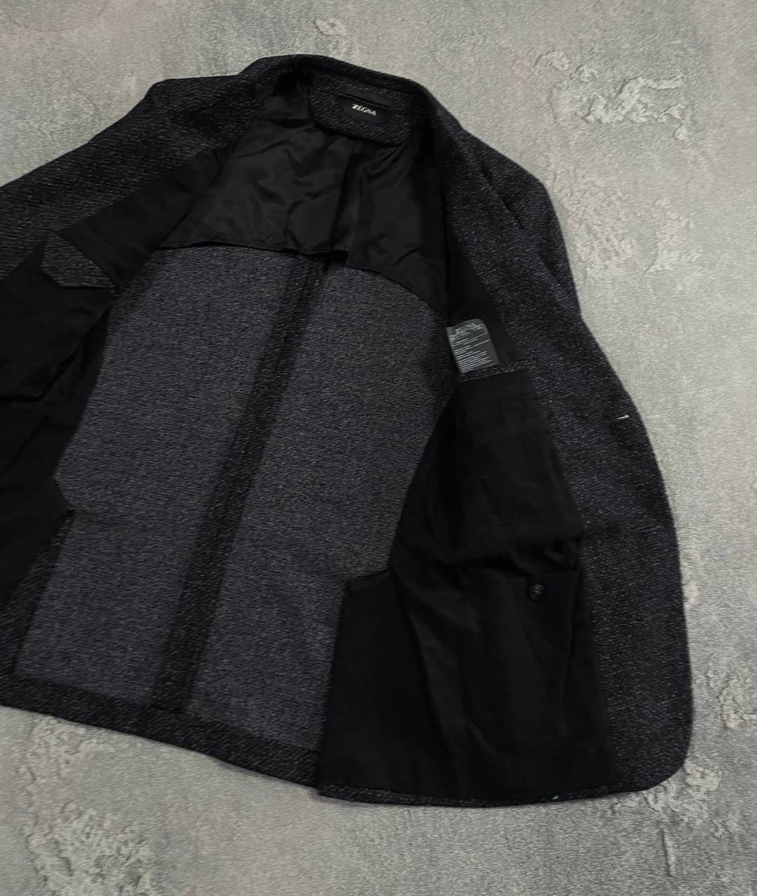 Ermenegildo Zegna Soft Drop 8 Black Textured Wool Blend Blazer Jacket Size 46R