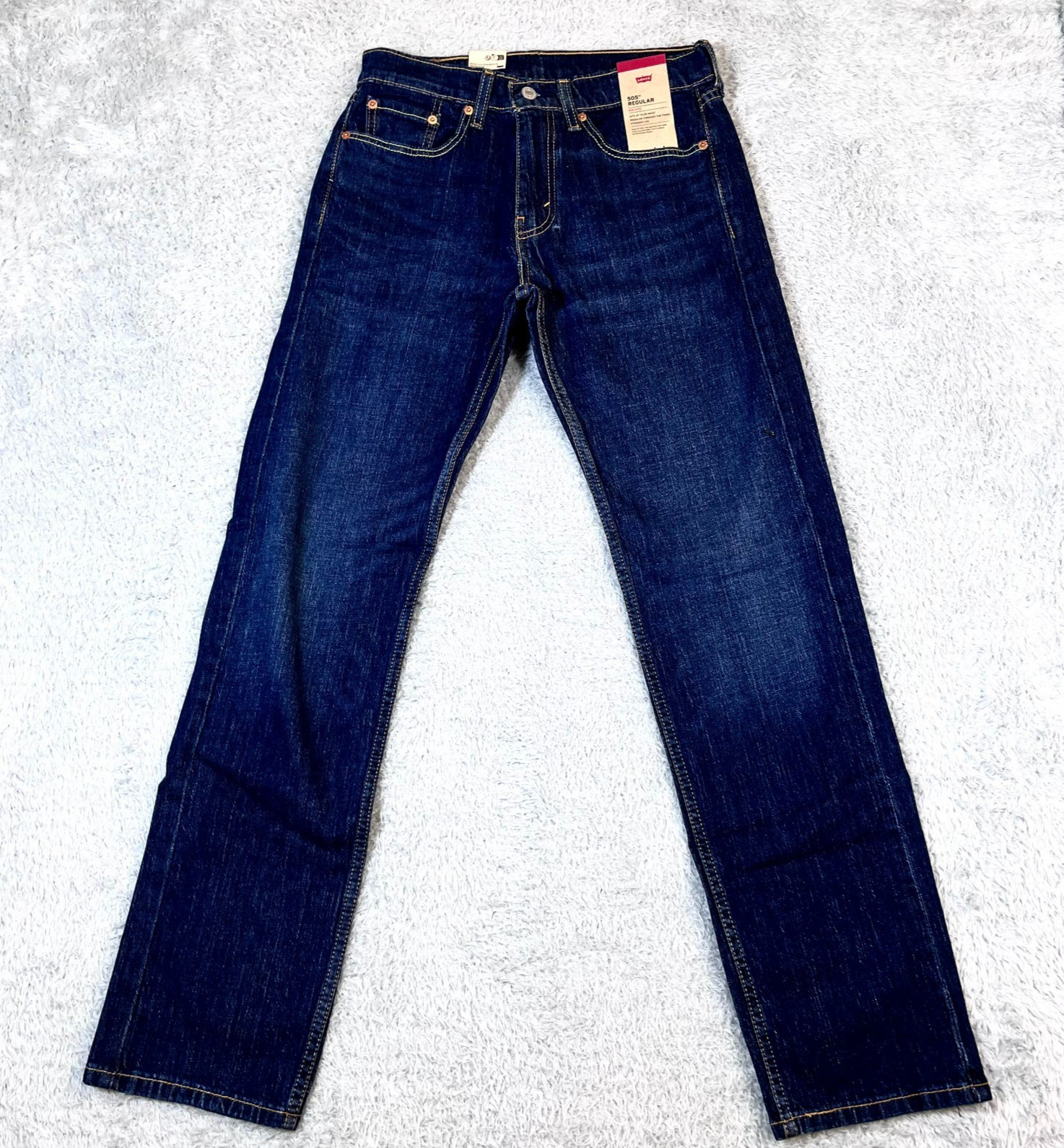 Levi’s Men’s Blue Denim 505 Regular Eco Ease Straight Fit Jeans 29×32