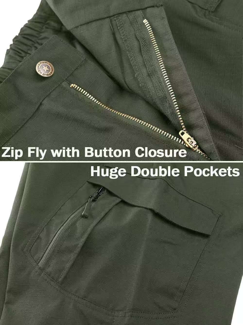 Mens Cargo Pants Work Combat Pants Outdoor Hiking Waterproof Trousers Tactical