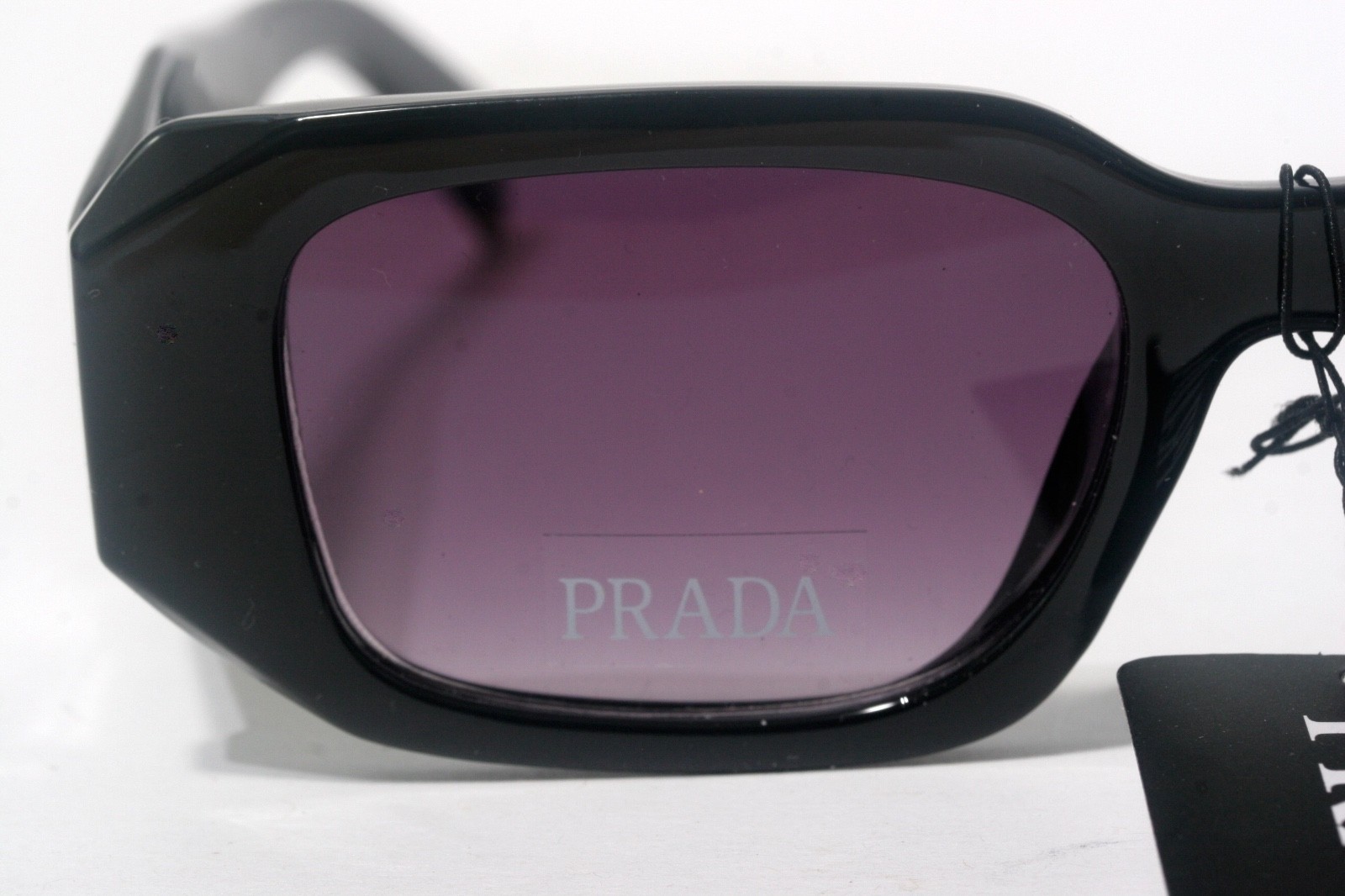 Prada Sunglasses Shiny Black/ Purple fade lenses, Big 150 mm Frame Width, Italy
