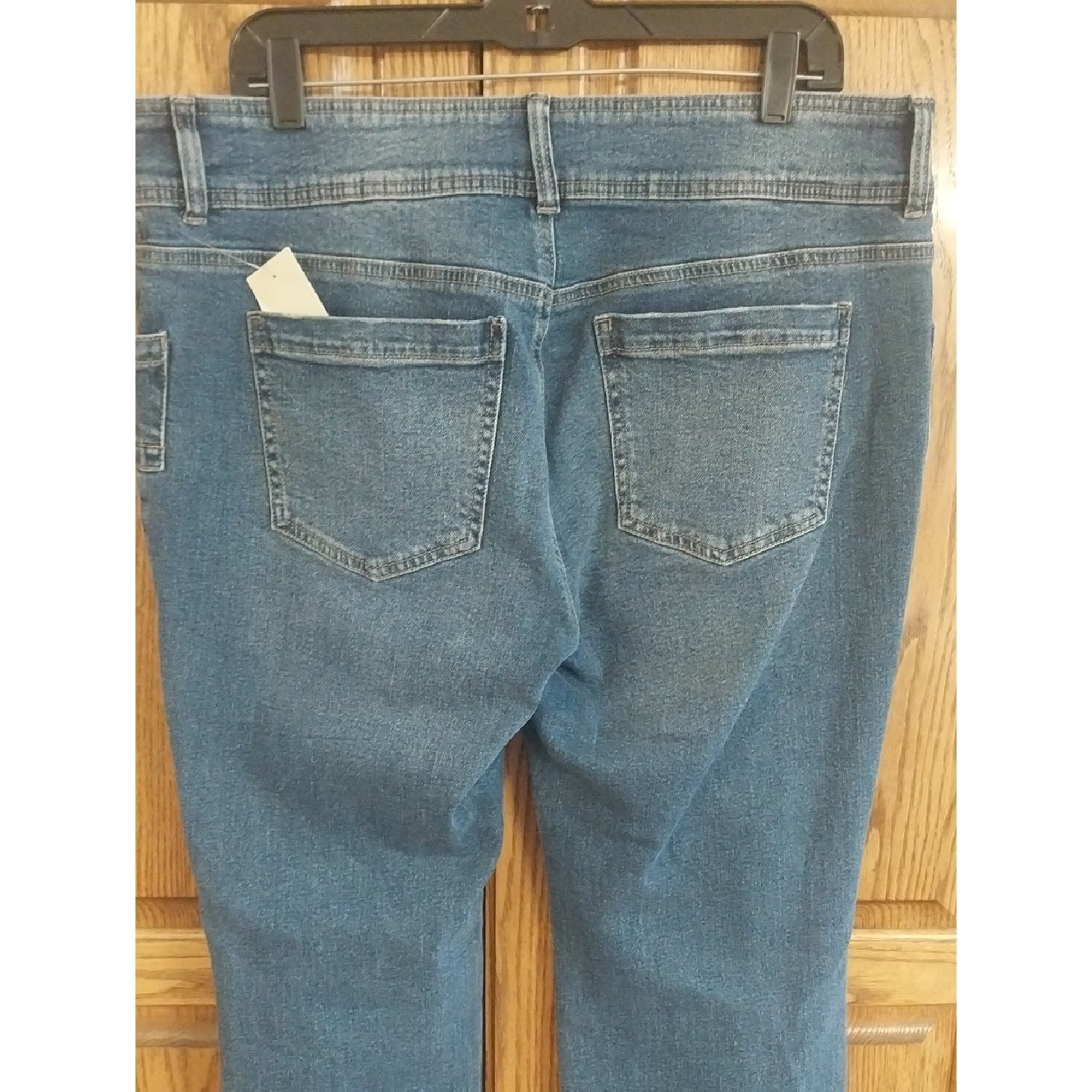 Bootcut NWT Extended Tab Denim Jeans Size 16 Dk Wash 2-Button Zip Fly Y2K Retro