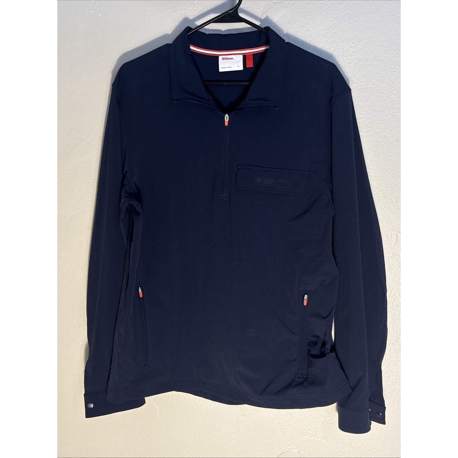 Wilson Performance Men’s Large Stretch Half-Zip Jacket Pullover Zip Pockets