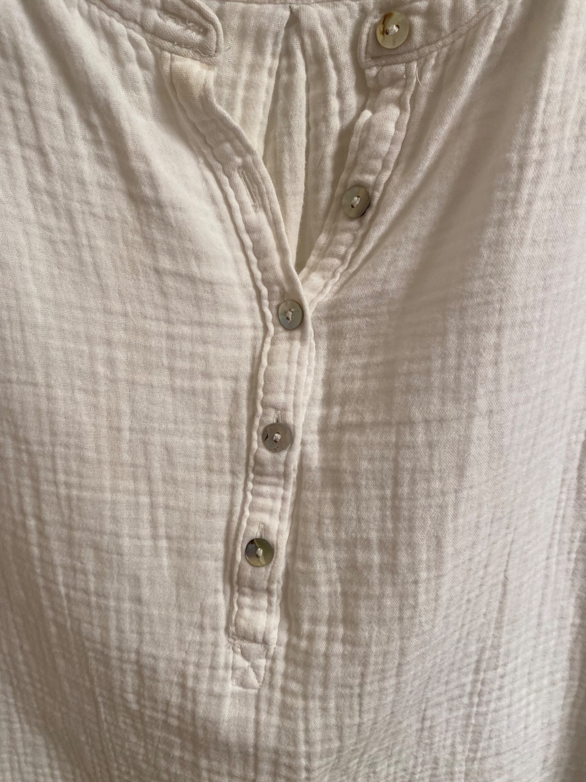 Faherty Womens Dream Organic Cotton Gauze Desmond Top White Size Large
