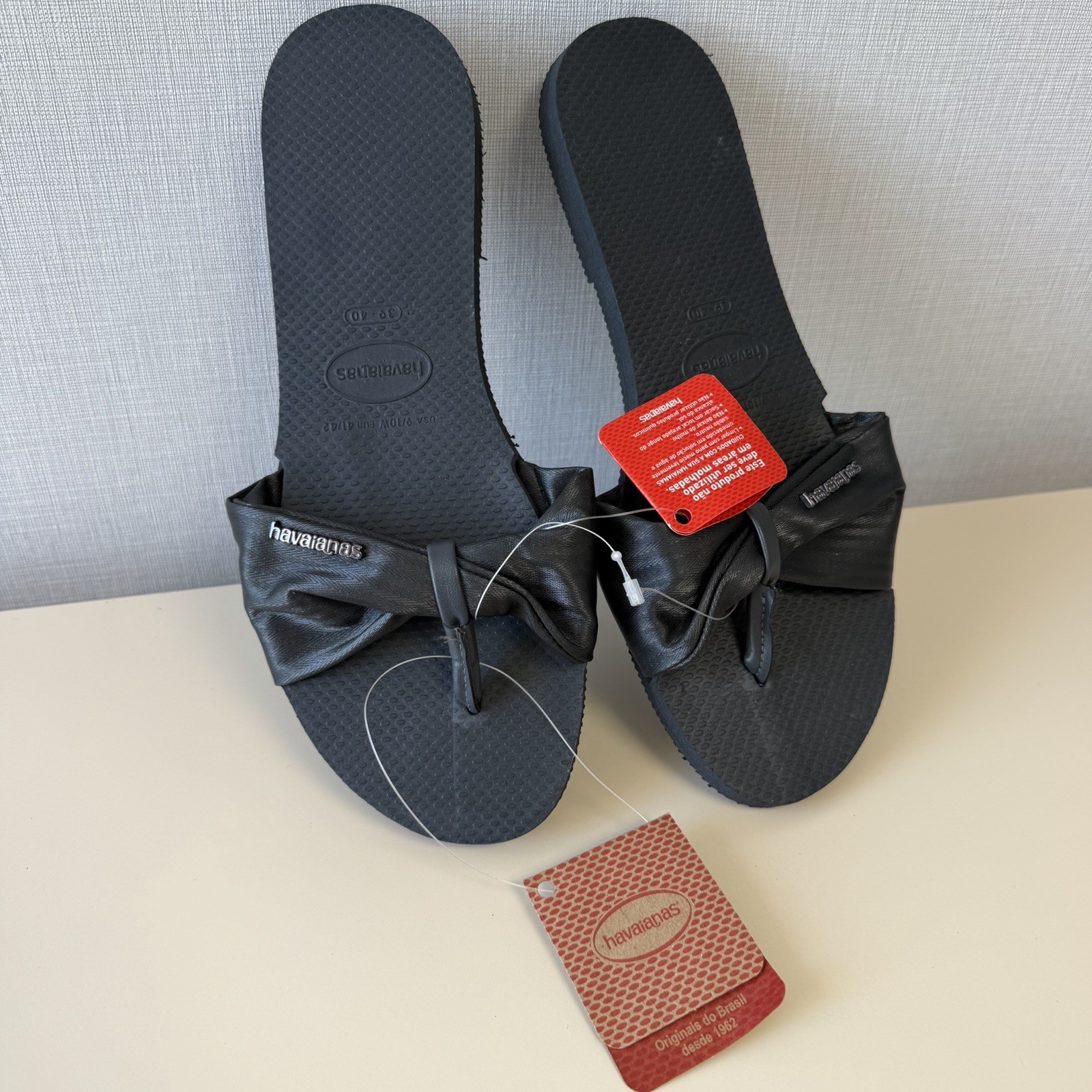 Havaianas Flip Flops Women You ST Tropez Lush Sandals Black Sz 9/10 MSRP $46 NEW