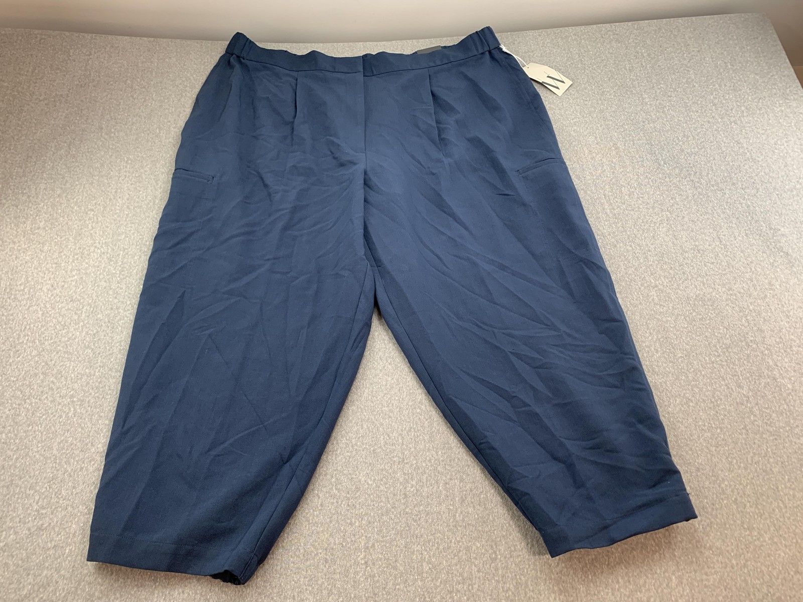 Worthington Jogger Pants Womens 2X Navy Pull On Elastic Waist Pockets Capri