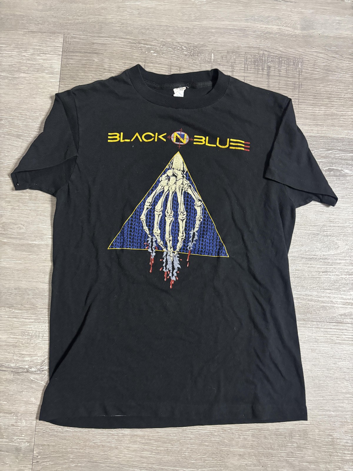 Vintage Black N Blue Shirt Mens L Black Nasty Nasty 86-87 Tour T-Shirt 80s