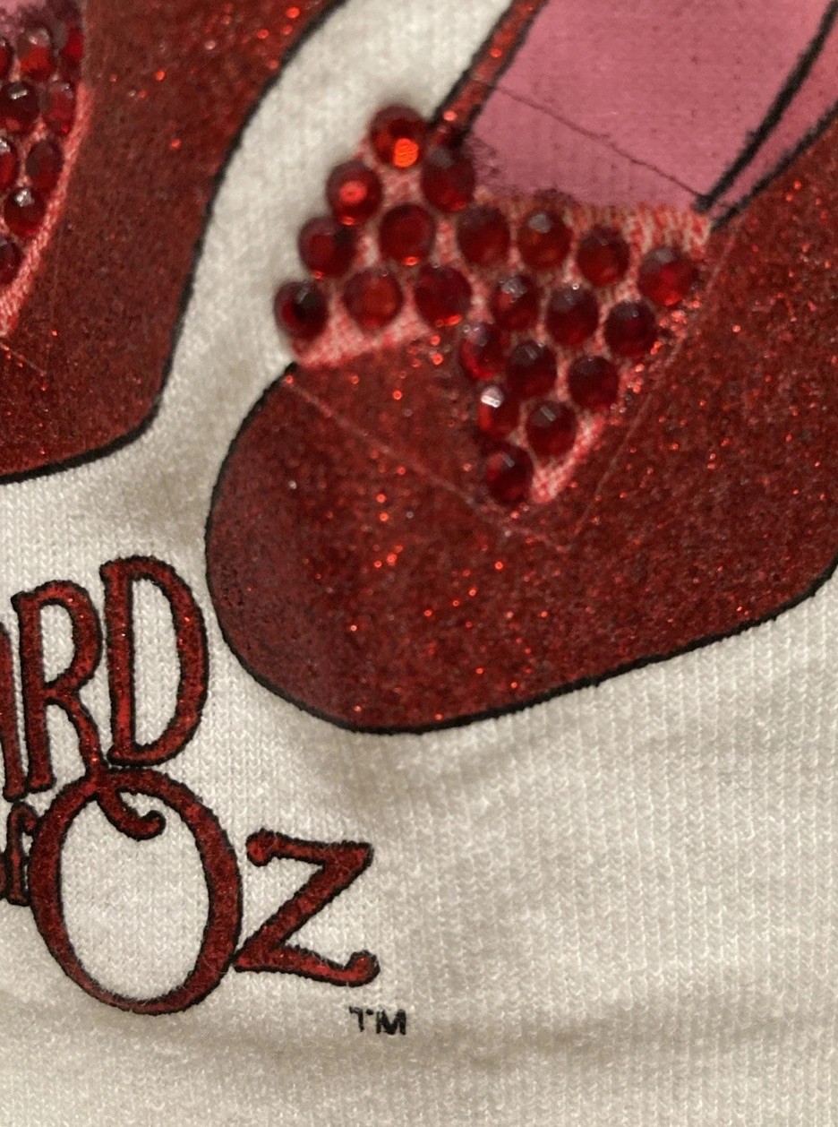 Vintage Y2K Wizard of Oz Ruby Slippers Rhinestone White Tank Turner NWT