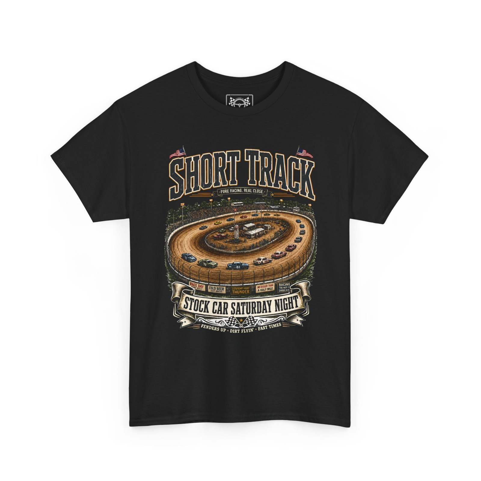 Short Track Vintage T-Shirt Stock Car Racing Tee Race Fans Best Gift