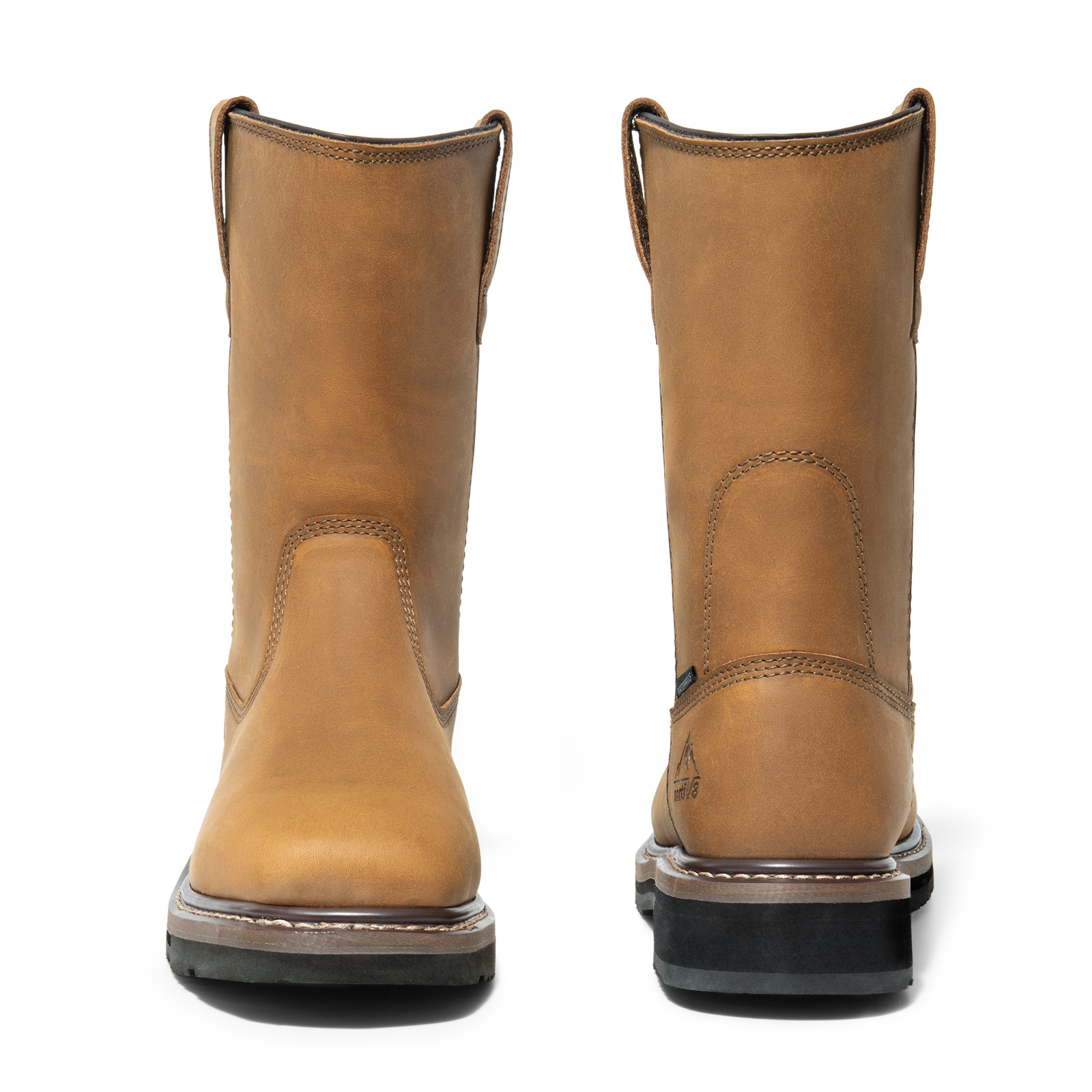 Mens Steel Toe Boots Waterproof Leather Pull On Farm Work Wellington Boots