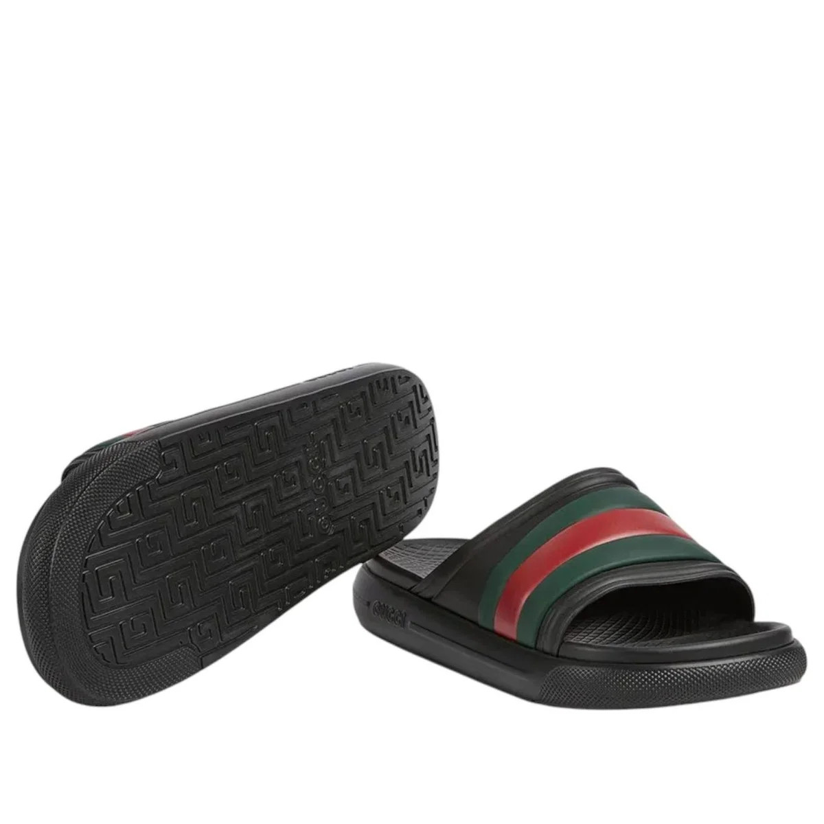 GUCCI Men’s Web Slide Sandal Black/Green/Red Size 9 (US) NIB 780286 J8700 1025