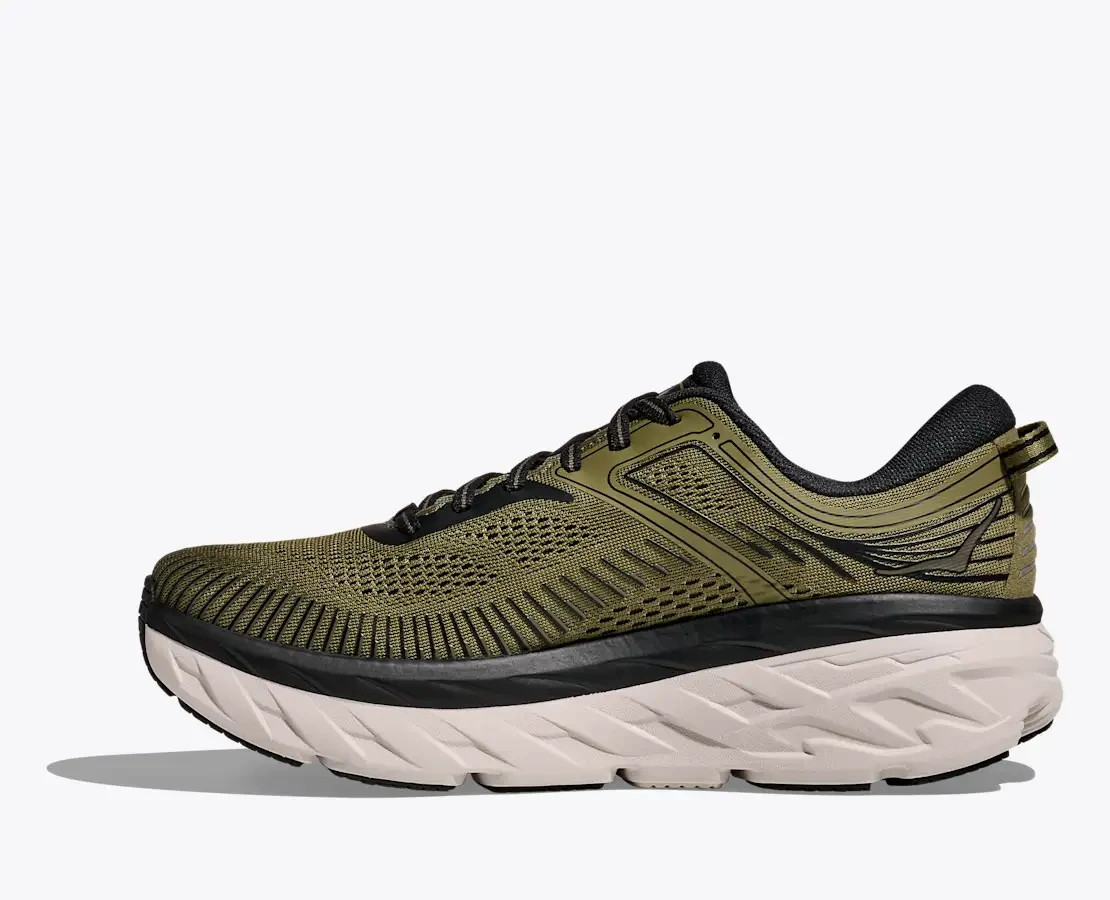 HOKA BONDI 7 1110518 WLDR Wild Lime Black Men Unisex Lifestyle Walking Shoes
