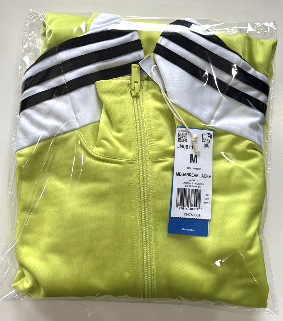 ADIDAS Men’s Originals MEGABREAK ADIBREAK Track Jacket Size M Bahia Glow JN0811