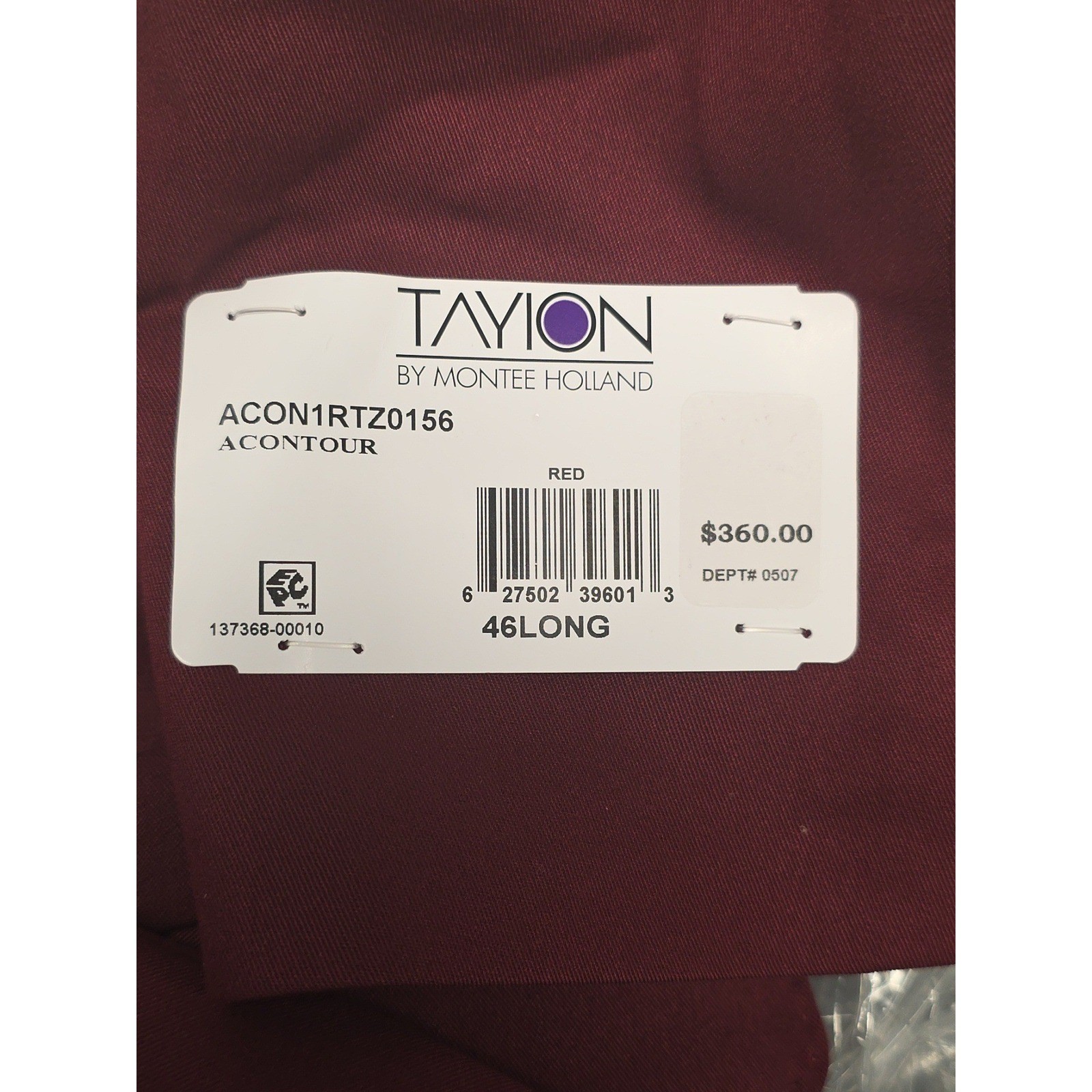 Tayion Sport Coat Mens 46L Red Two Button Modern Fit Blazer Suit Jacket NWT