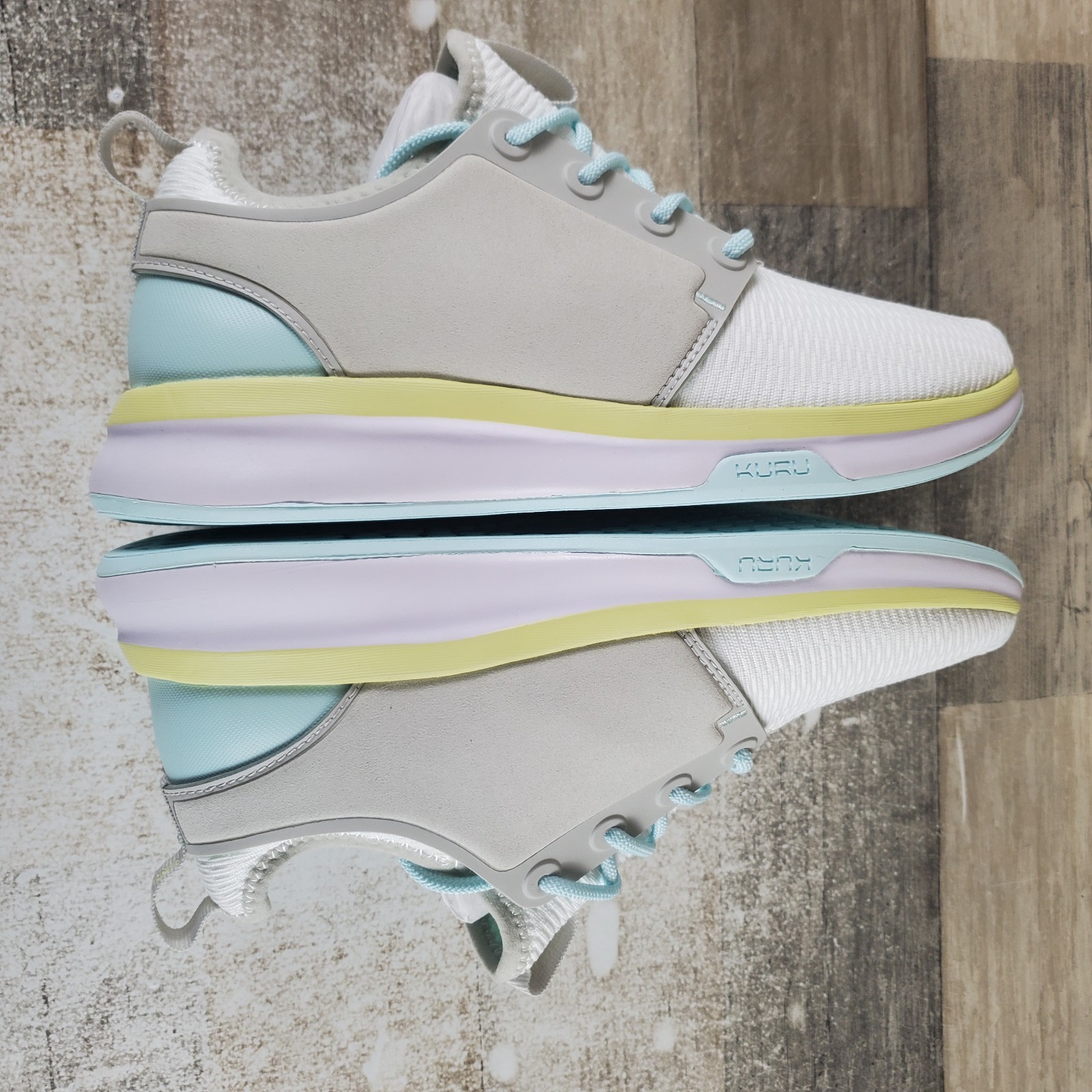 Kuru Atom Womens Shoes Sz 7.5 W Running Bright White Ice Blue Lace Up Sneakers