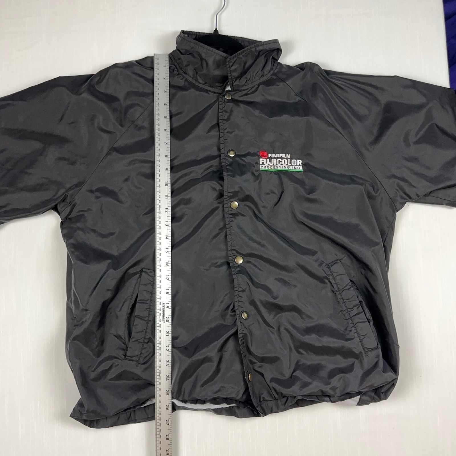 Hartwell Sports Fujifilm Fujicolor Windbreaker Jacket Mens XL Black Vintage 90s