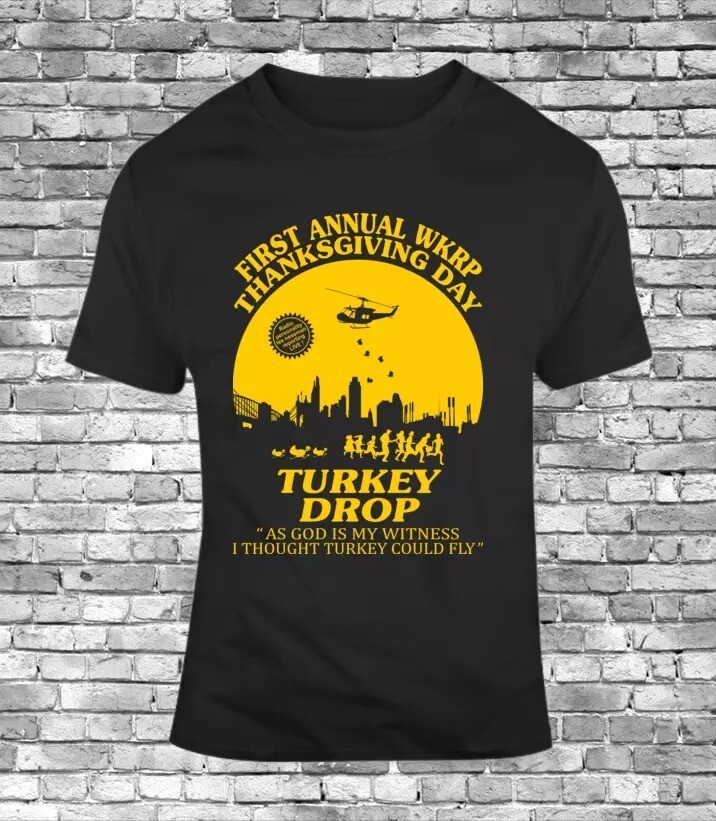 Thanksgiving Funny Gift First Annual WKRP in Cincinnati Turkey Drop Mens T-Shir