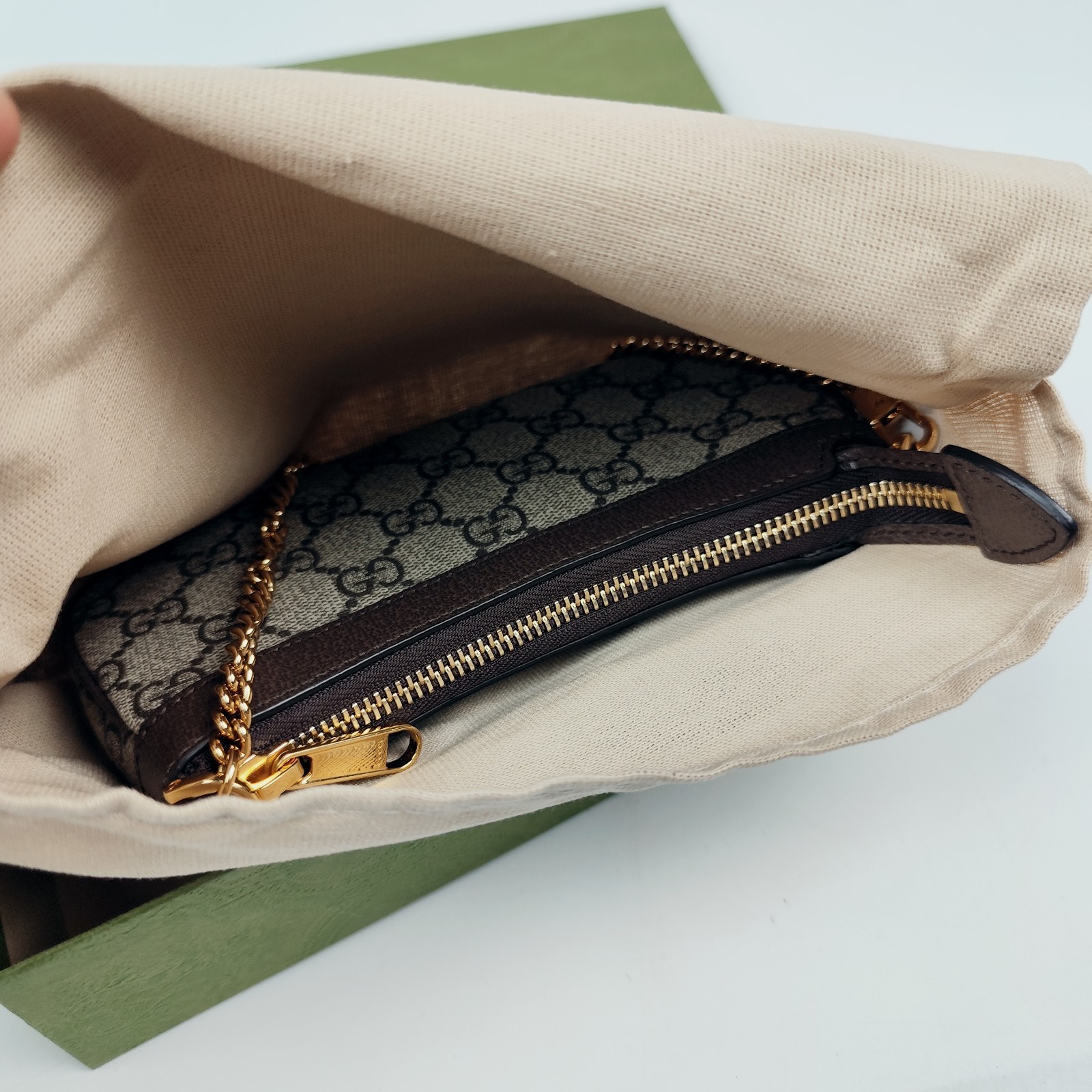 Gucci Ophidia Mini Women’s Leather Shoulder Bag Beige & Ebony GG Supreme Canvas