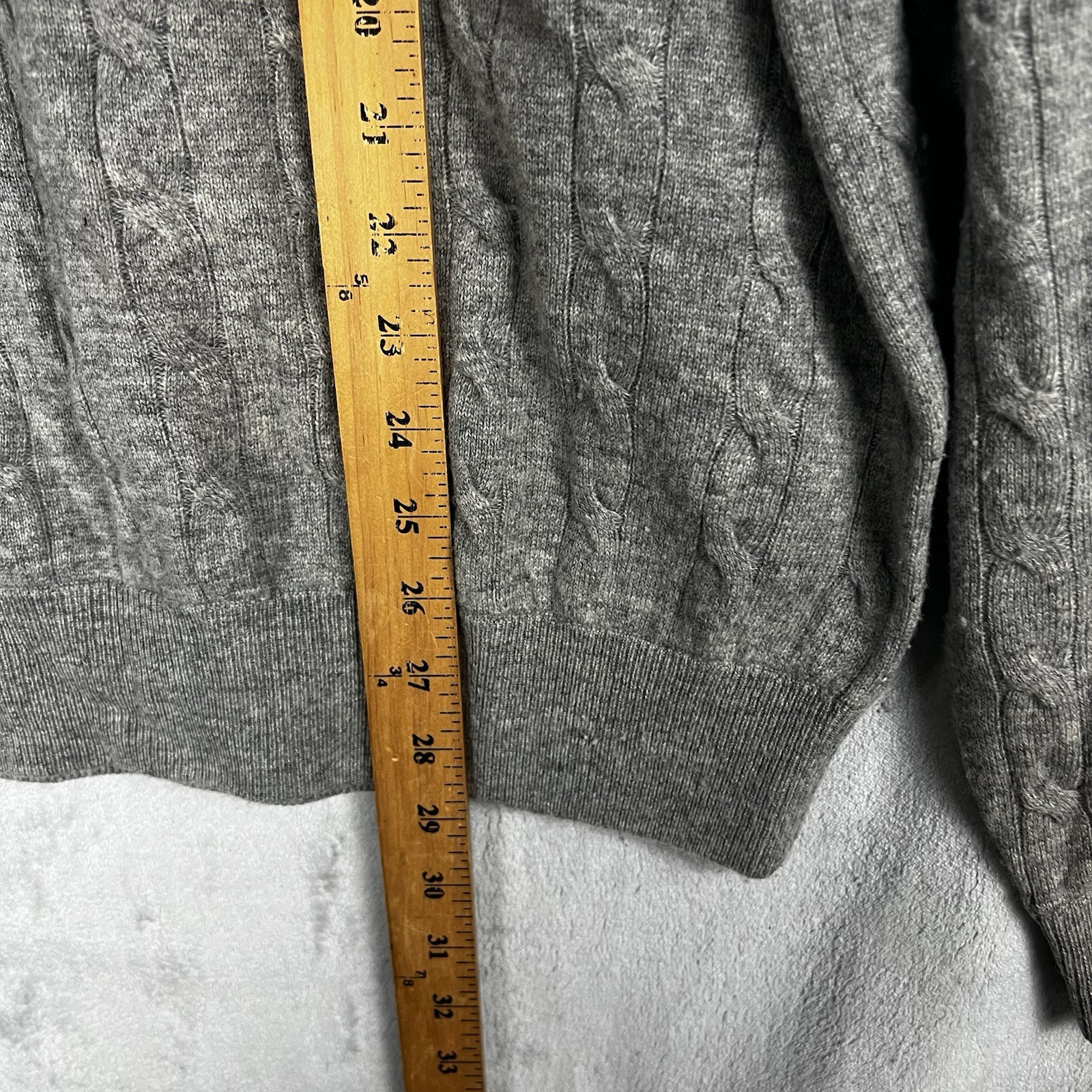 Peter Miller Sweater Luxe Blend 90% Wool 10% Cashmere XL Crewneck Cable Knit