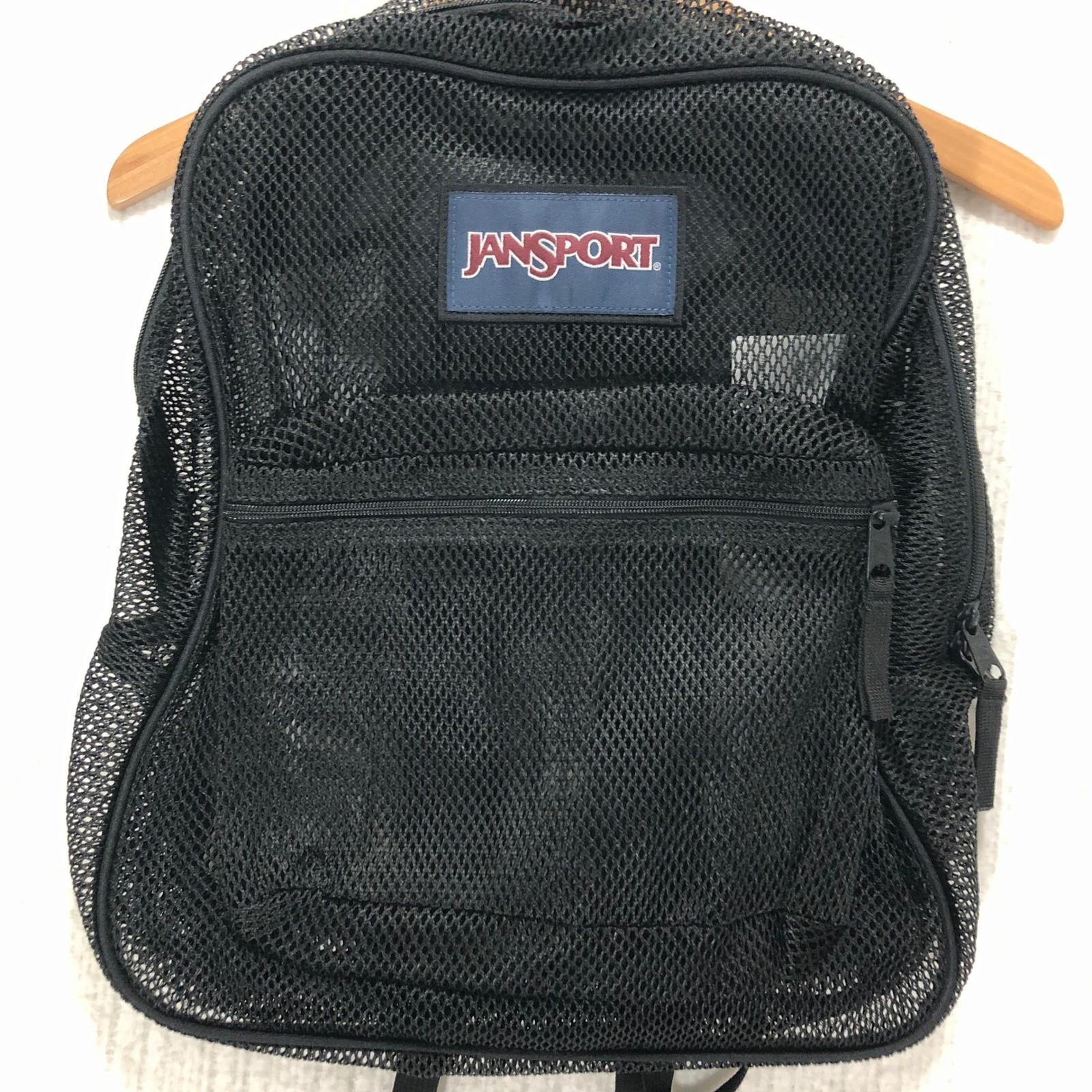 JanSport Mesh Pack Backpack Black See Through School Bag JS0A2SDG 43×34.5x17cm