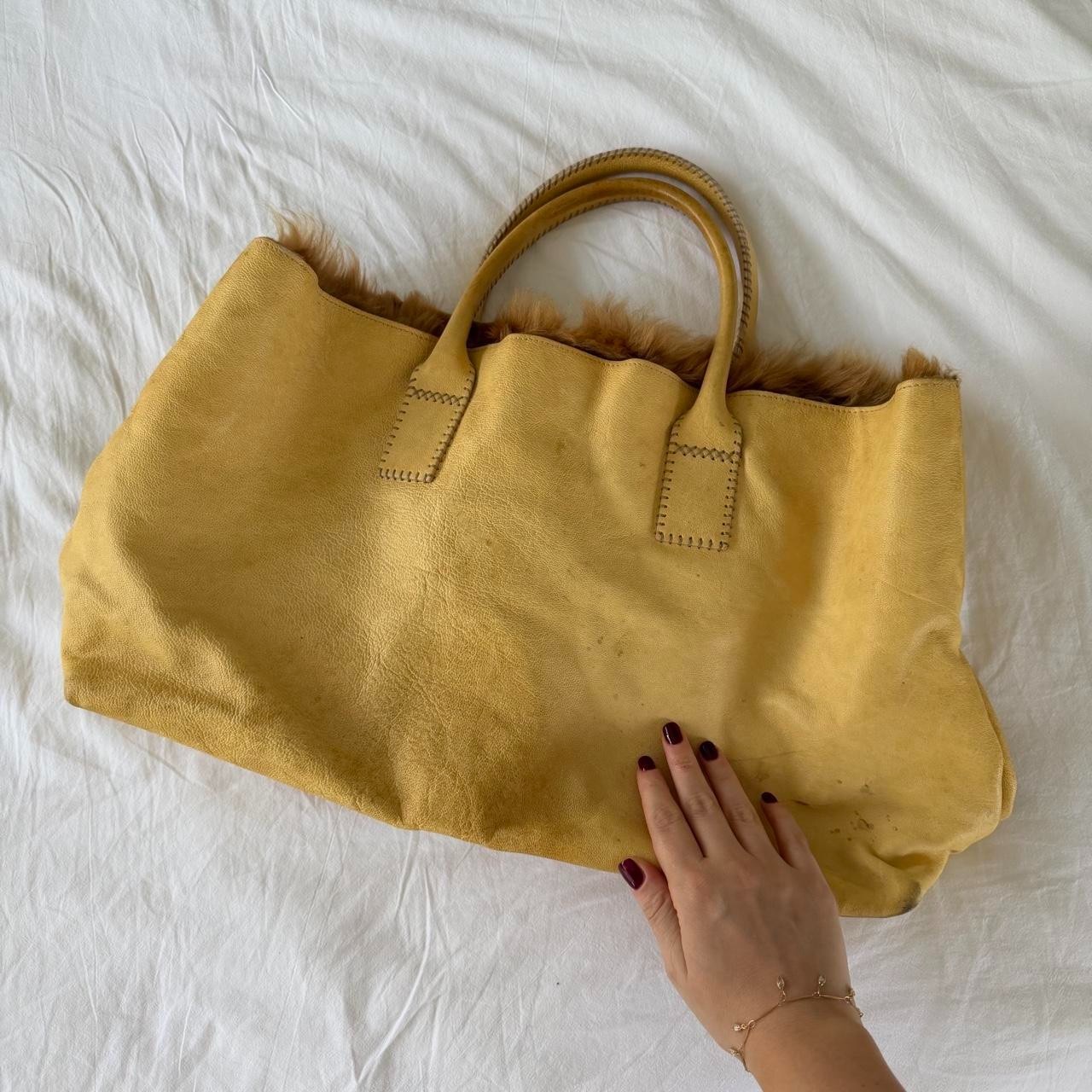 $200.00 Excellent condition vintage Falor Le Borse yellow nubuck leather bag