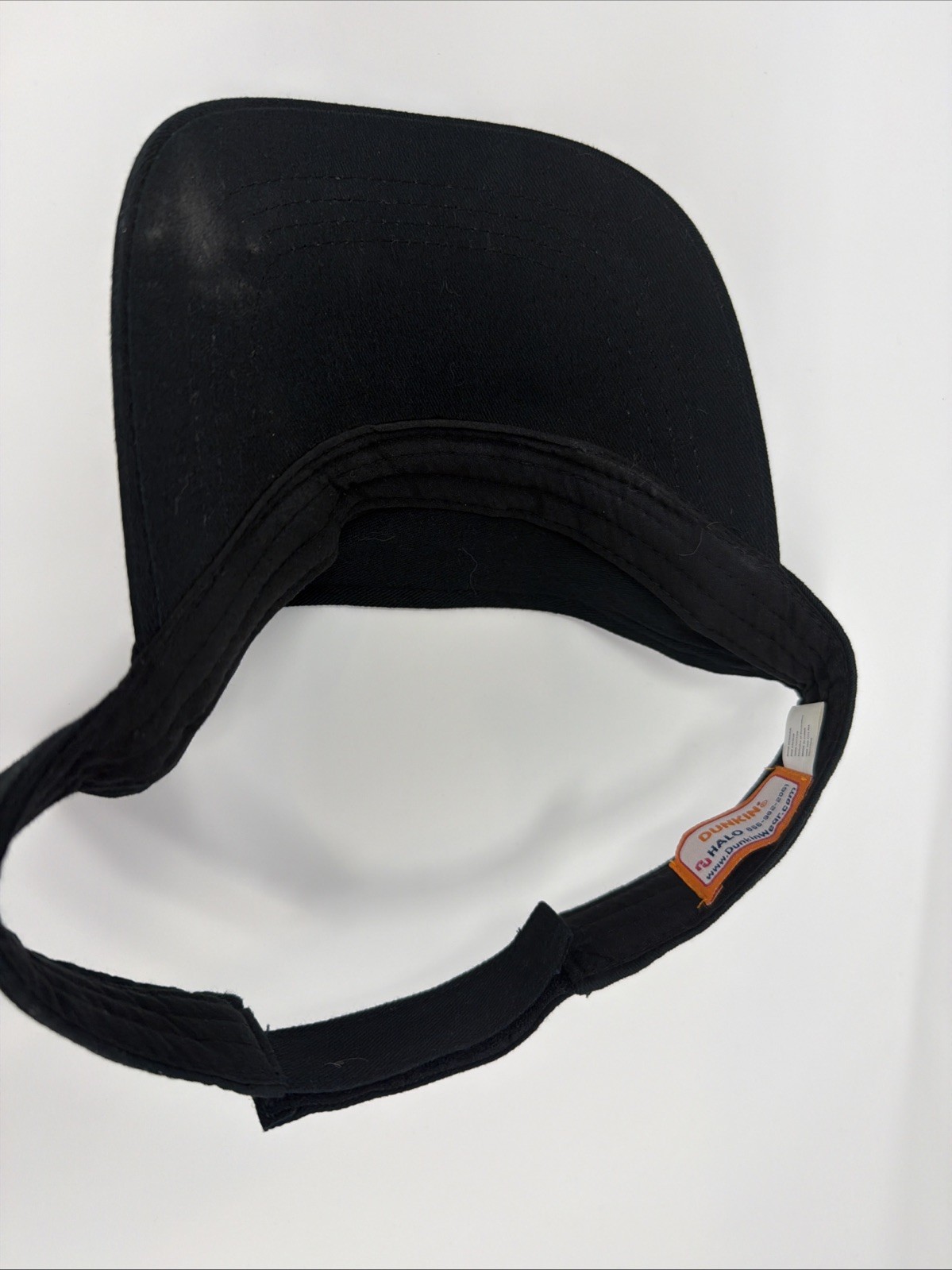 DUNKIN’ Dunkin’ Donuts Employee Uniform Visor Hat OSFA Black Cotton Embroidered