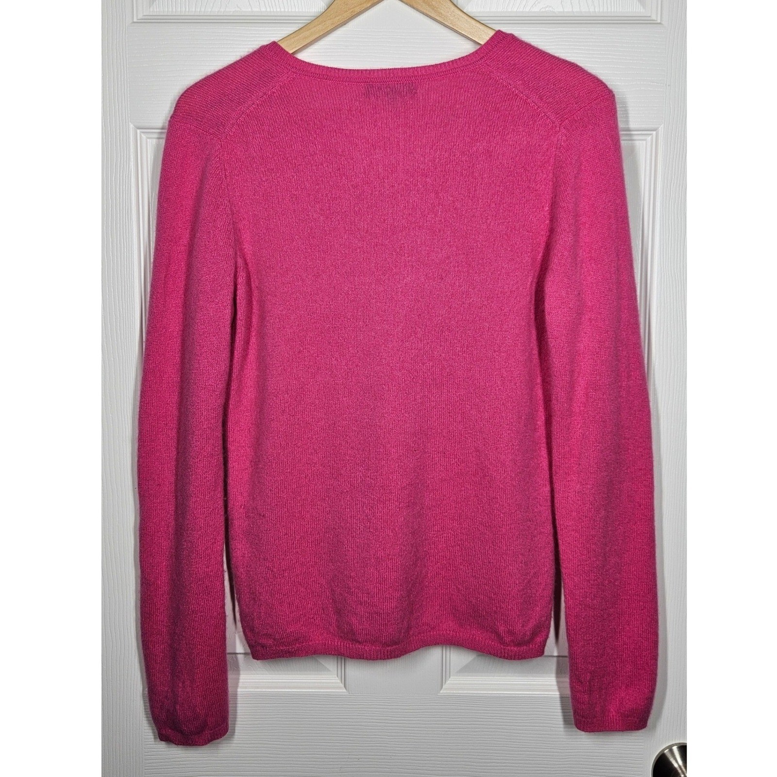 Charter Club Luxury 100% Cashmere Sweater Womens Large Pink V-Neck Soft Cozy