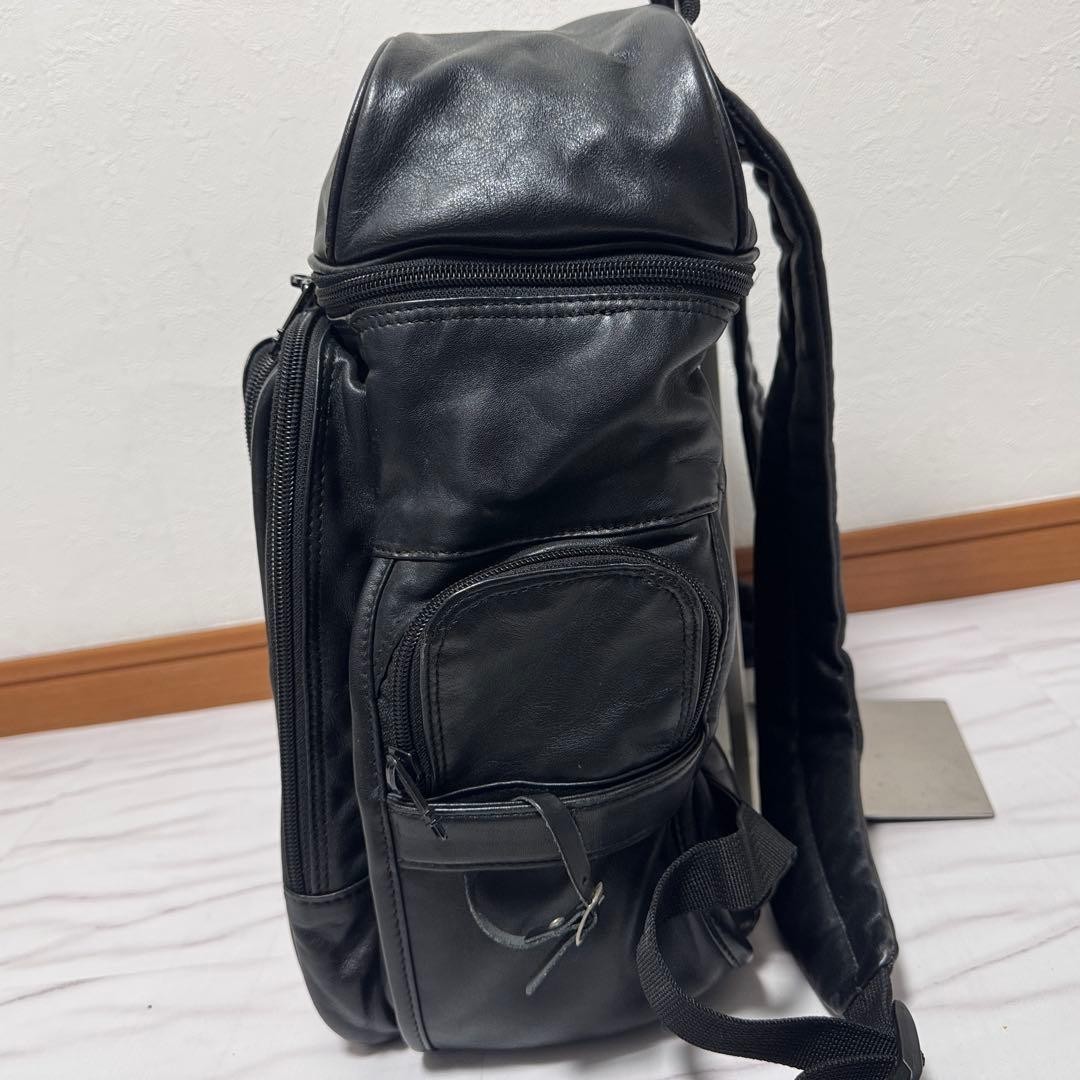TUMI All Napa Leather Deluxe Backpack Business Rucksack Black Discontinued Rare