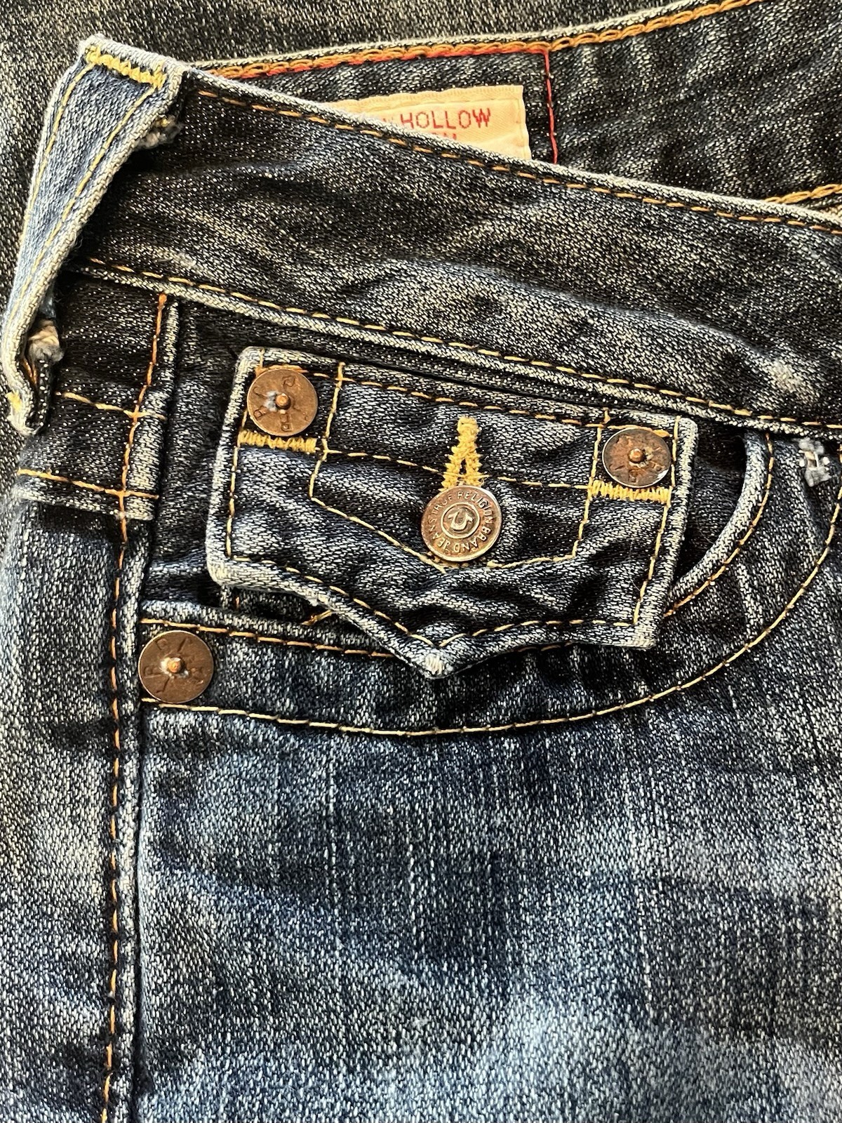 True Religion Joey Jeans First Edition Thick Stitch Size 26 Y2K Distressed