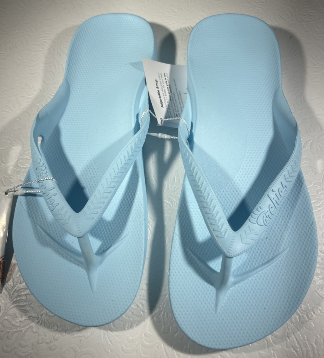 Archies Arch Support Flip Flops Sky Blue High Arch Mens 9 Women 10 Thong Sandals