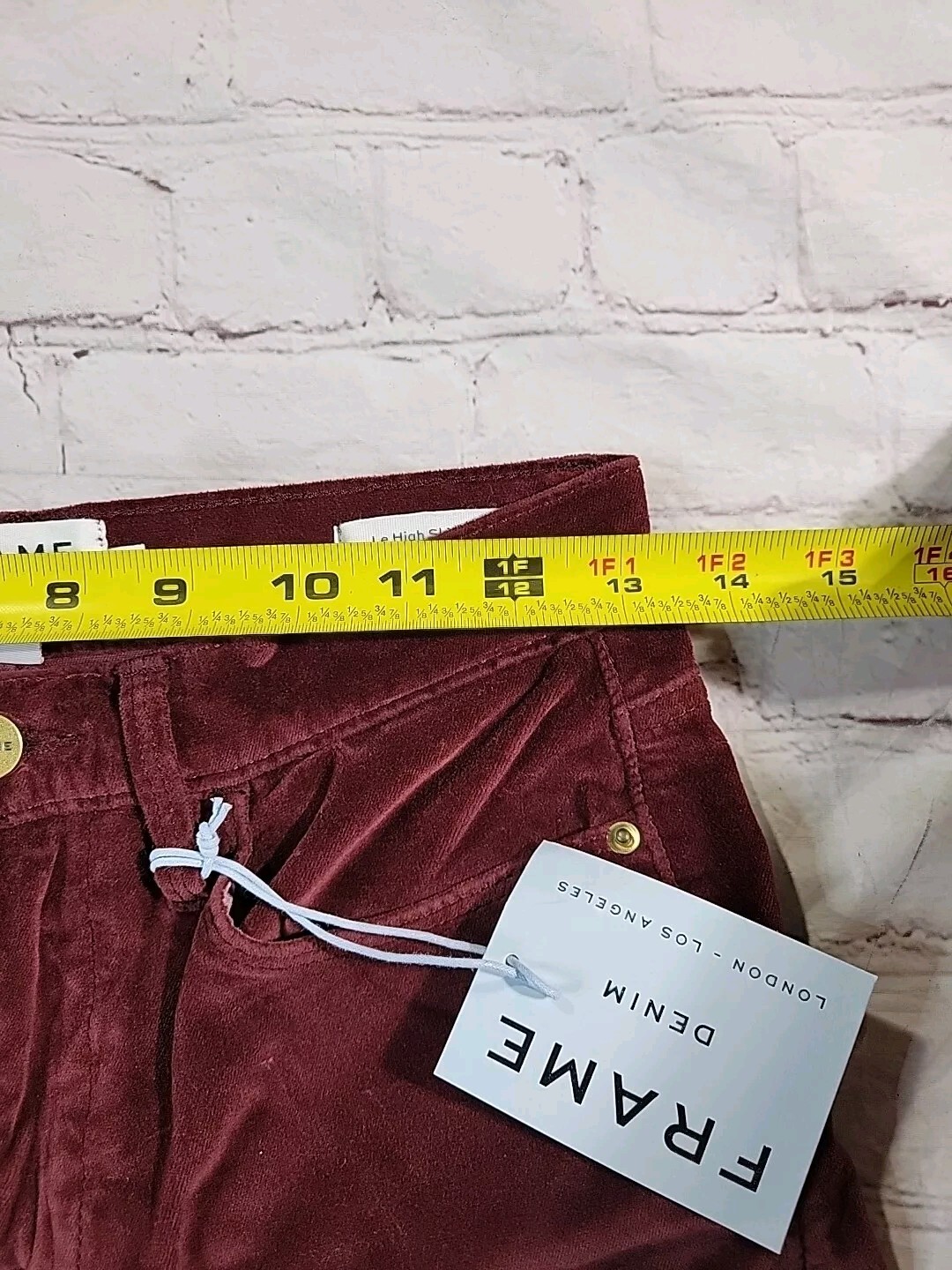 Nwt Frame Corduroy Jeans Size 25(27×27) Pinot Red Le High Skinny Straight
