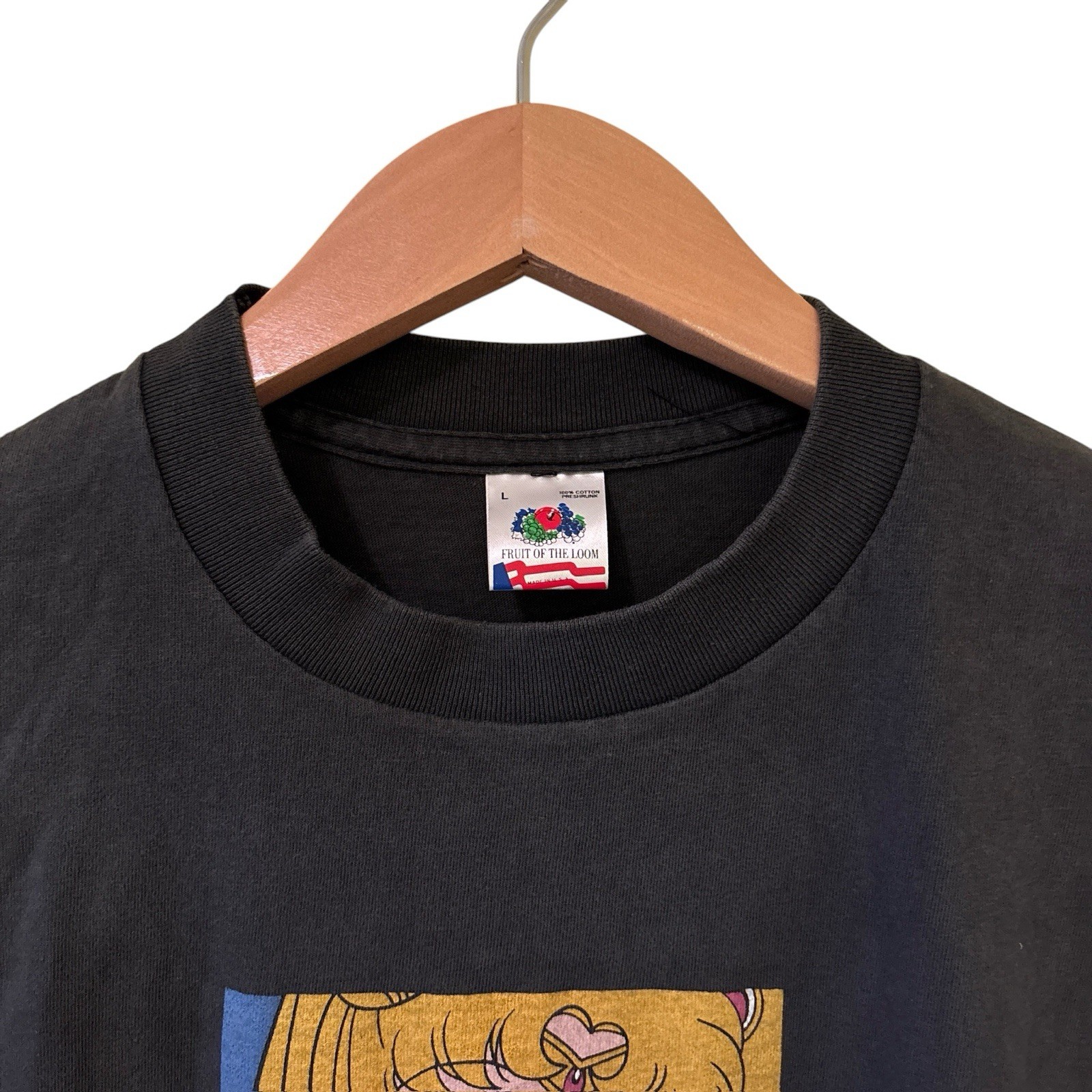 The Eyes Sailor Moon 1998 Anime Vintage Black Tshirt REPRINT Single Stitch Sz L
