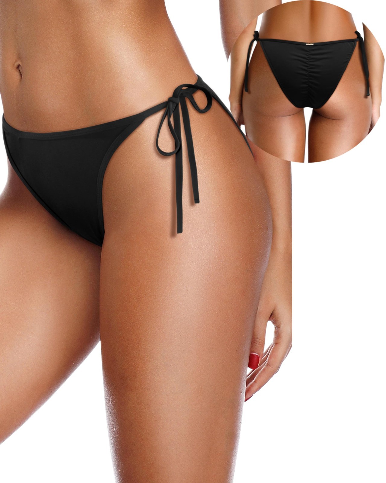 Zmart String Tie Side Bikini Bottom Swimsuit SZ XS Low Waist Rise Bathing Suit