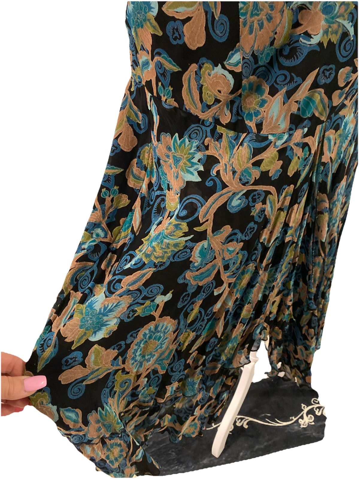 Style & Co Maxi Sleeveless Prairie Whimsical Size 12 Dress Floral Lined Fairy
