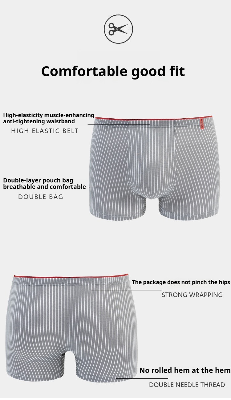 4 Pack Men s Trunks Breathable Underwear Soft Comfortable Boxer Briefs