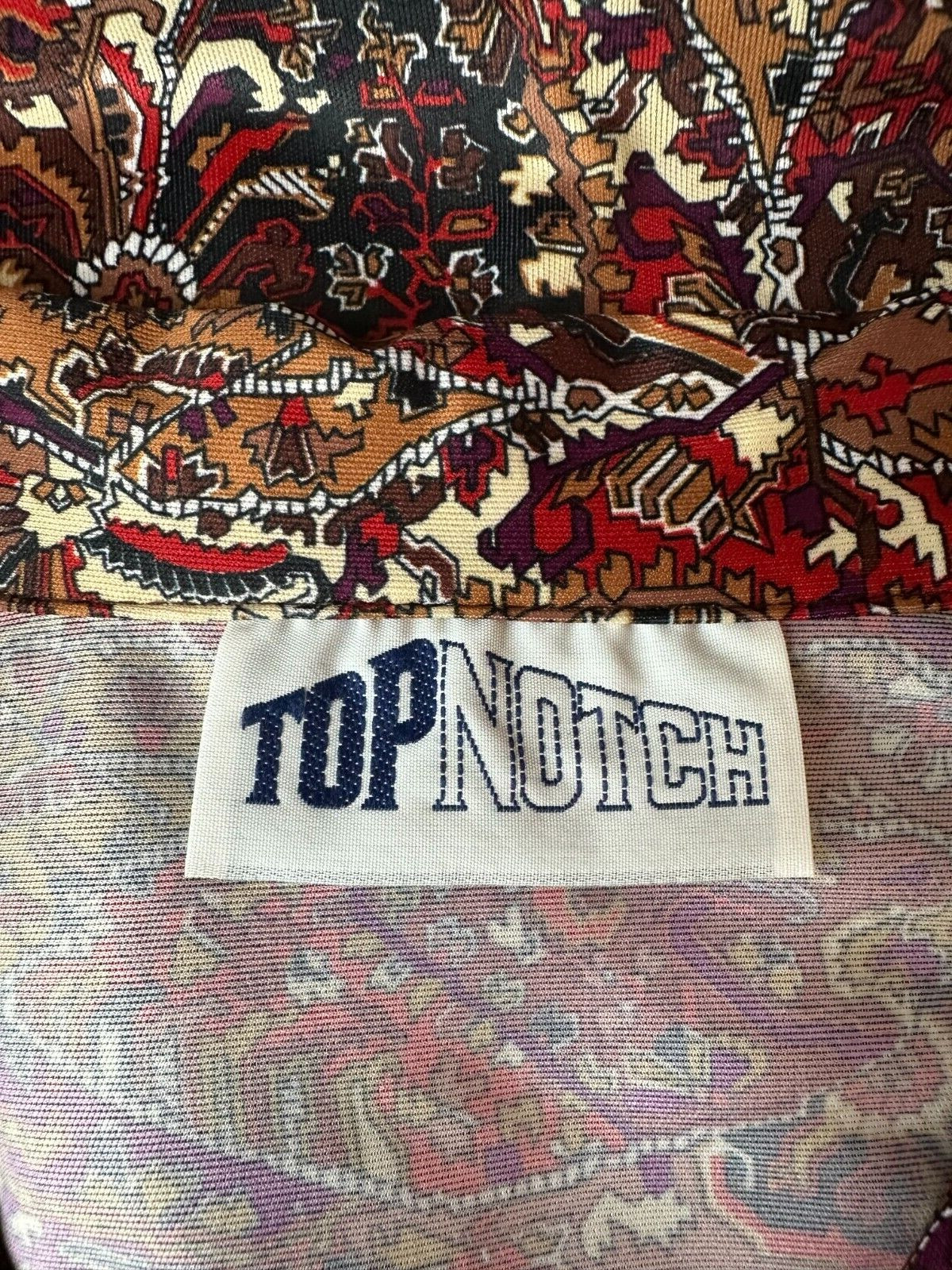 Top Notch Womens Short Sleeve Collared Blouse Size 38/18W Brown Autumnal Floral
