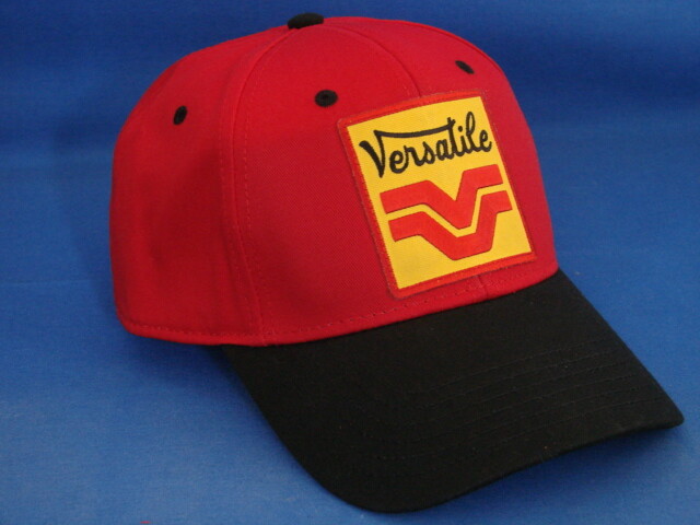 Versatile Tractor Hat – Black / Red – Low Crown – Baseball Cap – Square Logo