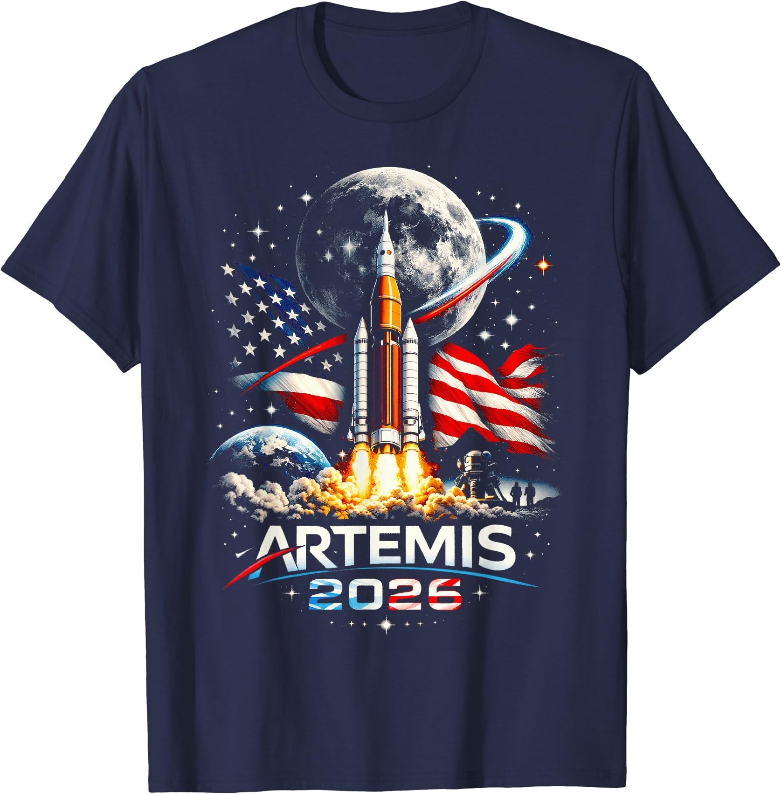 Artemis 2026 American Rocket Launch to The Moon Landing T-Shirt