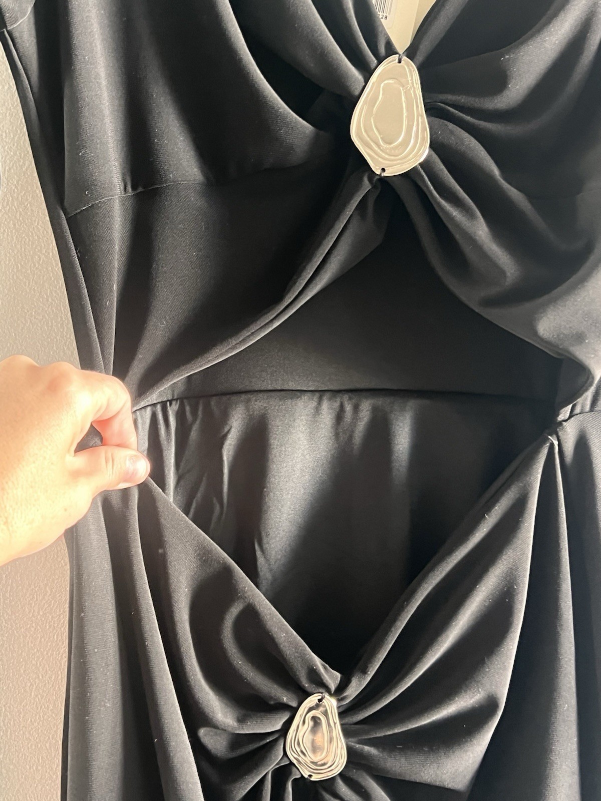 NWT Baobab Fiore Dress Ombra Black Medium Cut Out Maxi Long Sleeve Designer