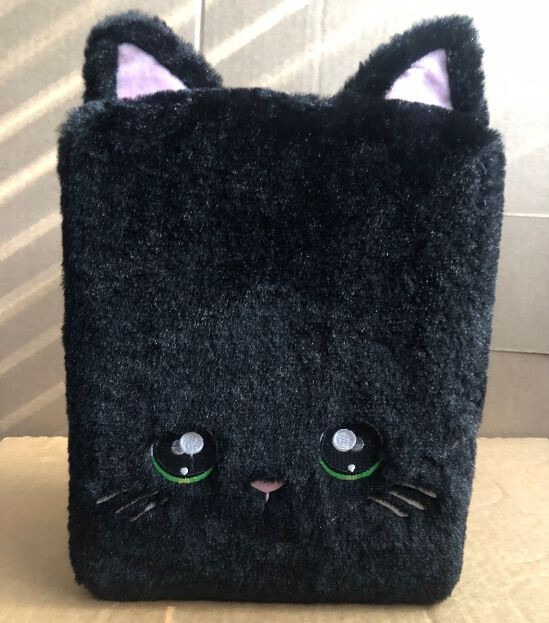 Na Na Na Surprise Doll Fuzzy Kitty Cat Black Backpack Case-No Dolls-Case Only