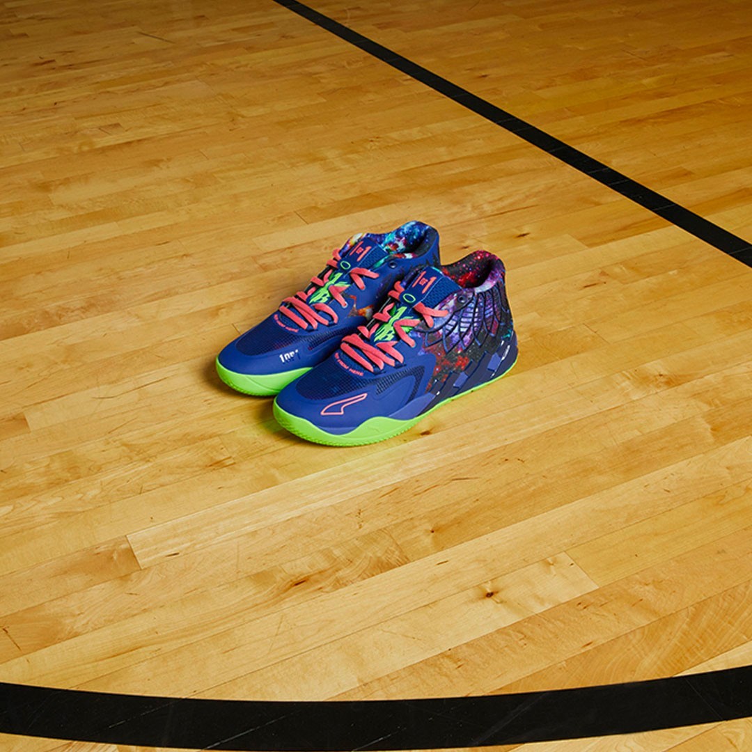 Puma MB.01 US 14 Men’s Blue Green Galaxy Basketball LaMelo Ball 376677 07 NIB