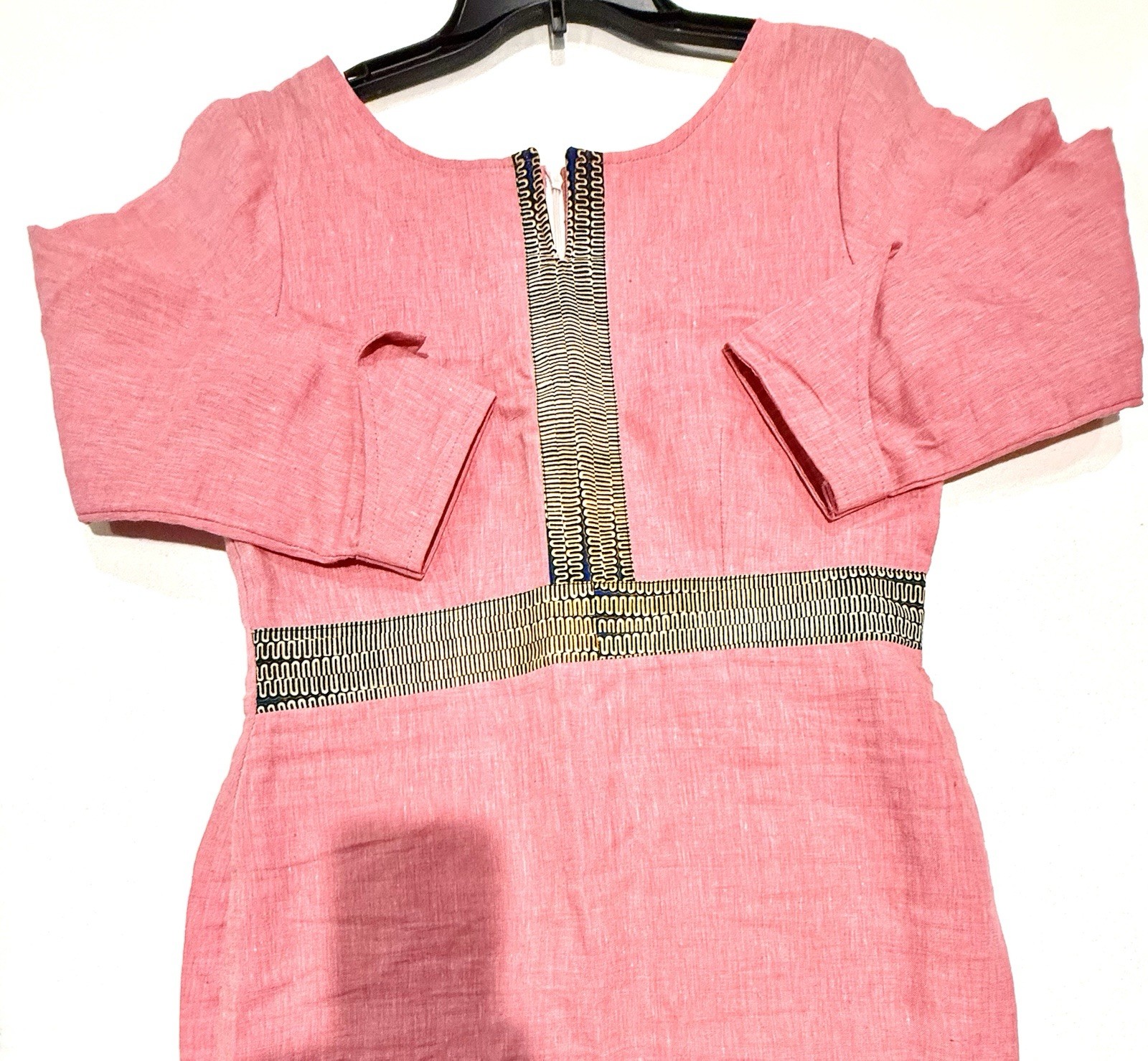 Pink African Design, Long Formal Dress, Size Large