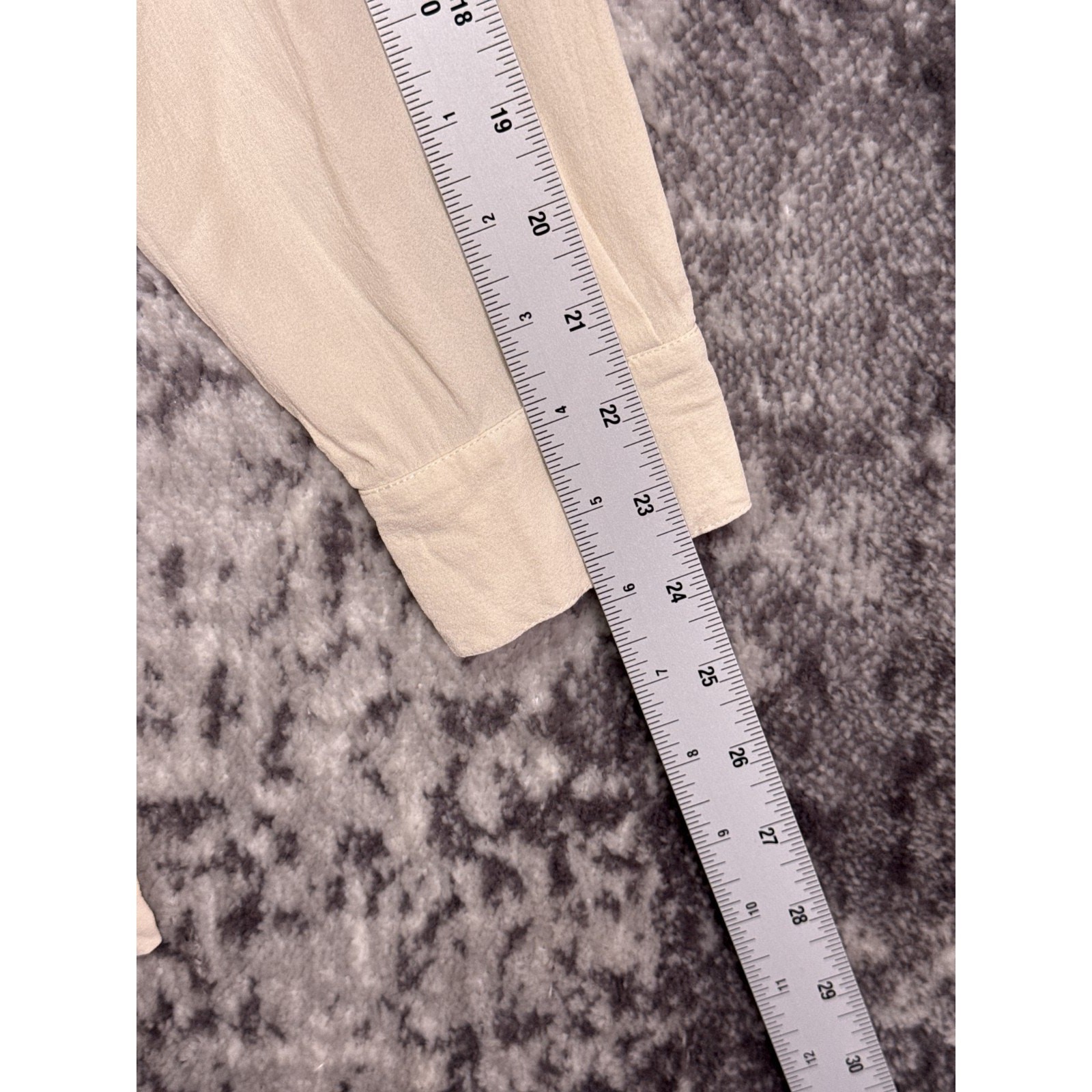 Eileen Fisher Tunic Top Small Womens Silk Georgette Crepe Button Long Sleeve