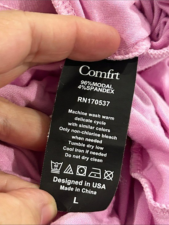 Comfrt Luna Lounge Long Sleeve Pant Modal PJ Pajama Set in Pink – Large
