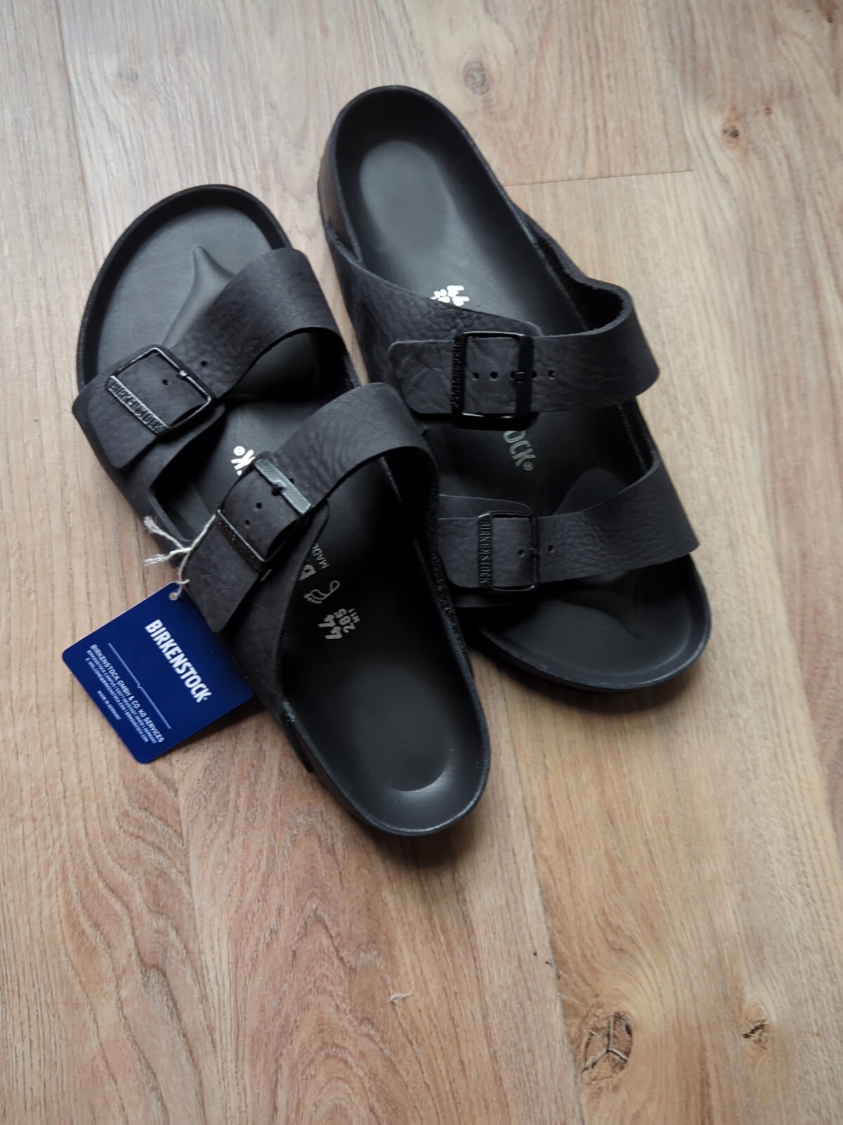 Birkenstock Tumbled All Leather Exquisite Arizona Mens 11-11.5 EU 44 Black