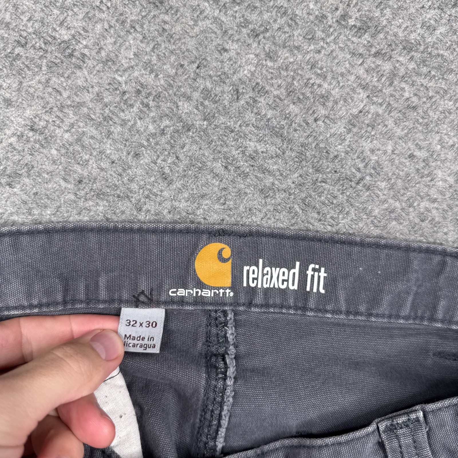 Vintage Carhartt Pants Mens 32×30 Grey Double Knee Work Canvas 102802-029