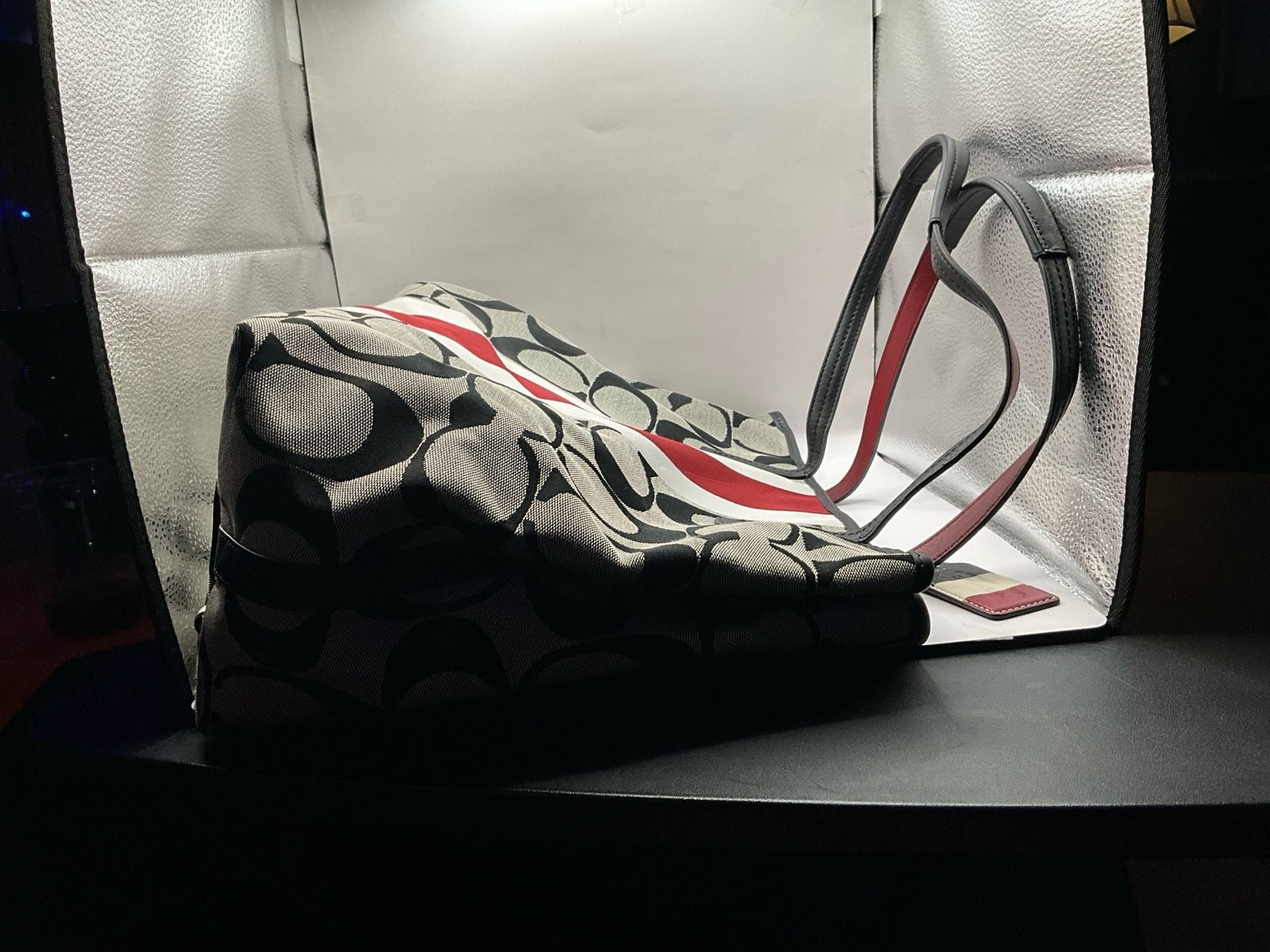 Coach Signature Stripe Tote Bag F1282-10054
